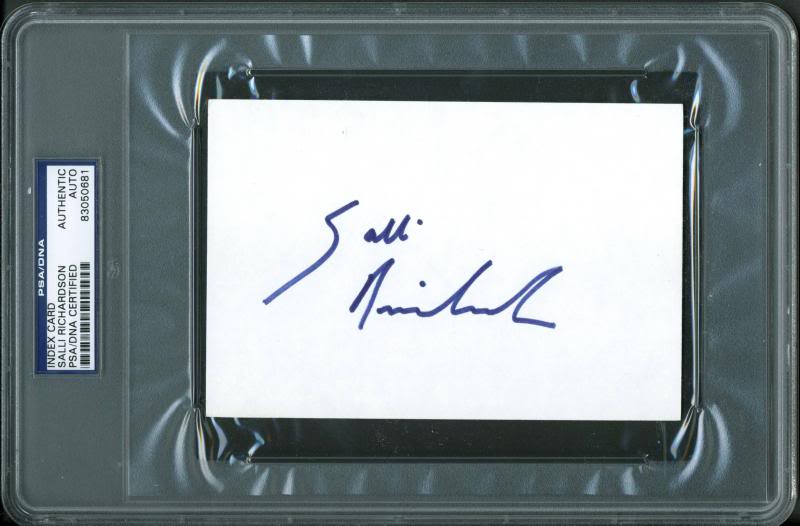 Salli Richardson Authentic Signed 4X6 Index Card PSA/DNA Slabbed #83050681