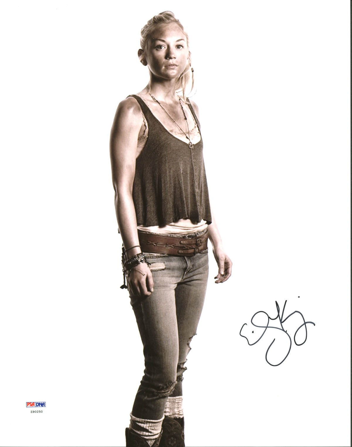 Emily Kinney The Walking Dead Authentic Signed 11X14 Photo PSA/DNA #Z90250