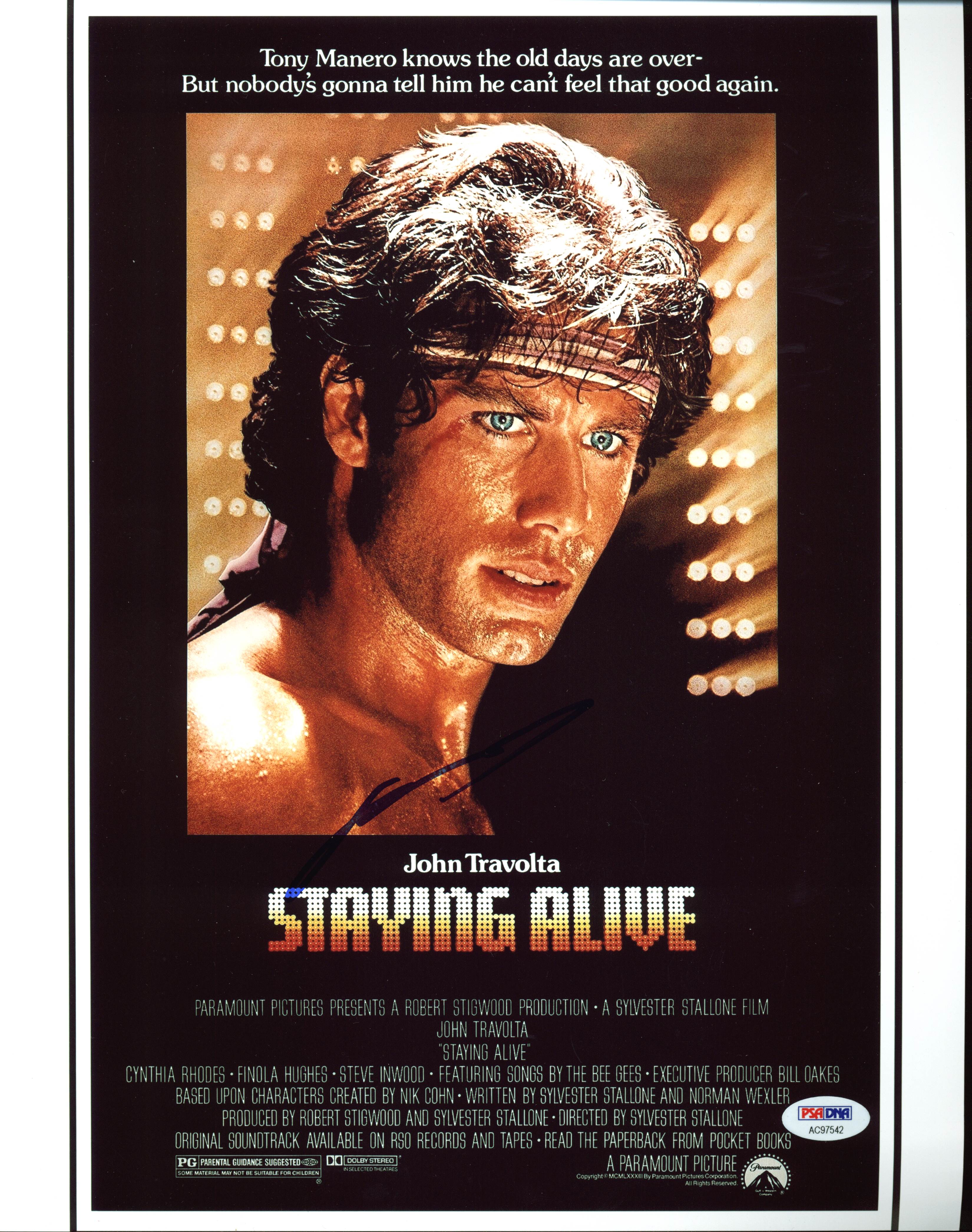 John Travolta Staying Alive Authentic Signed 11X14 Photo PSA/DNA #AC97542