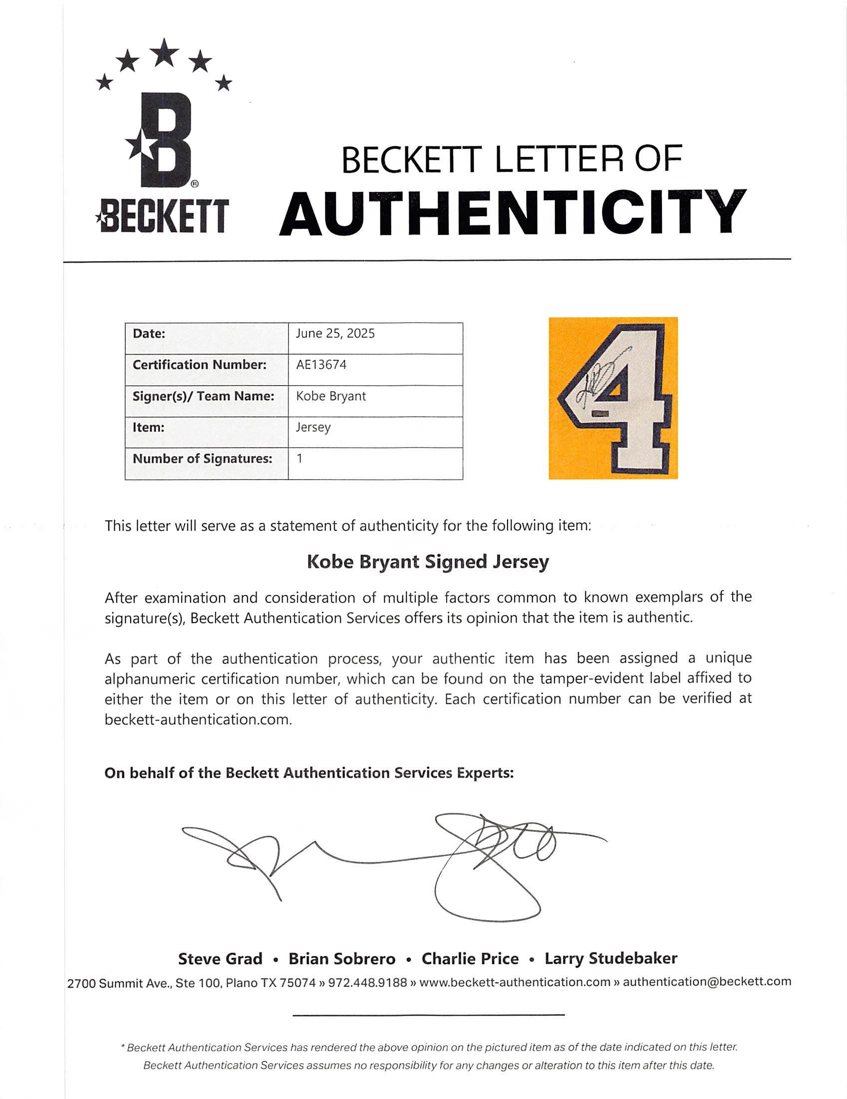 Lakers Kobe Bryant Authentic Signed Yellow Nike Framed Jersey BAS #AE13674