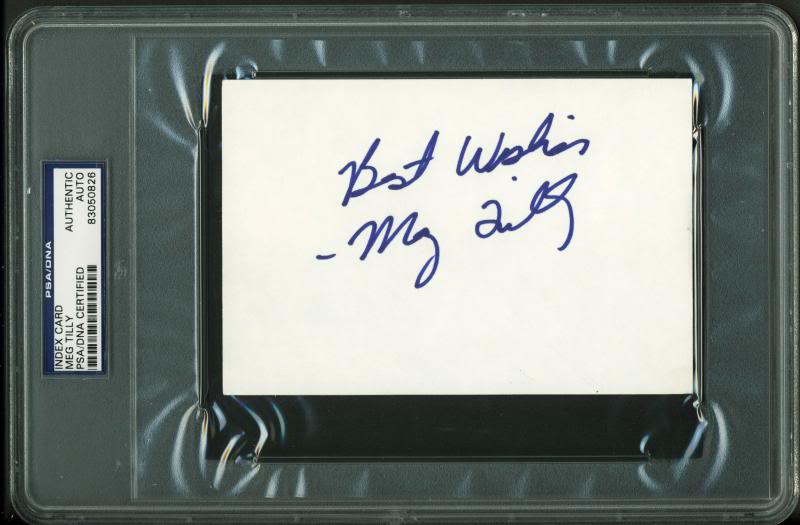 Meg Tilly Authentic Signed 4X6 Index Card Autographed PSA/DNA Slabbed