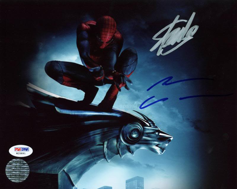 Stan Lee & Andrew Garfield Spider-Man Signed Authentic 8X10 Photo PSA #W25891