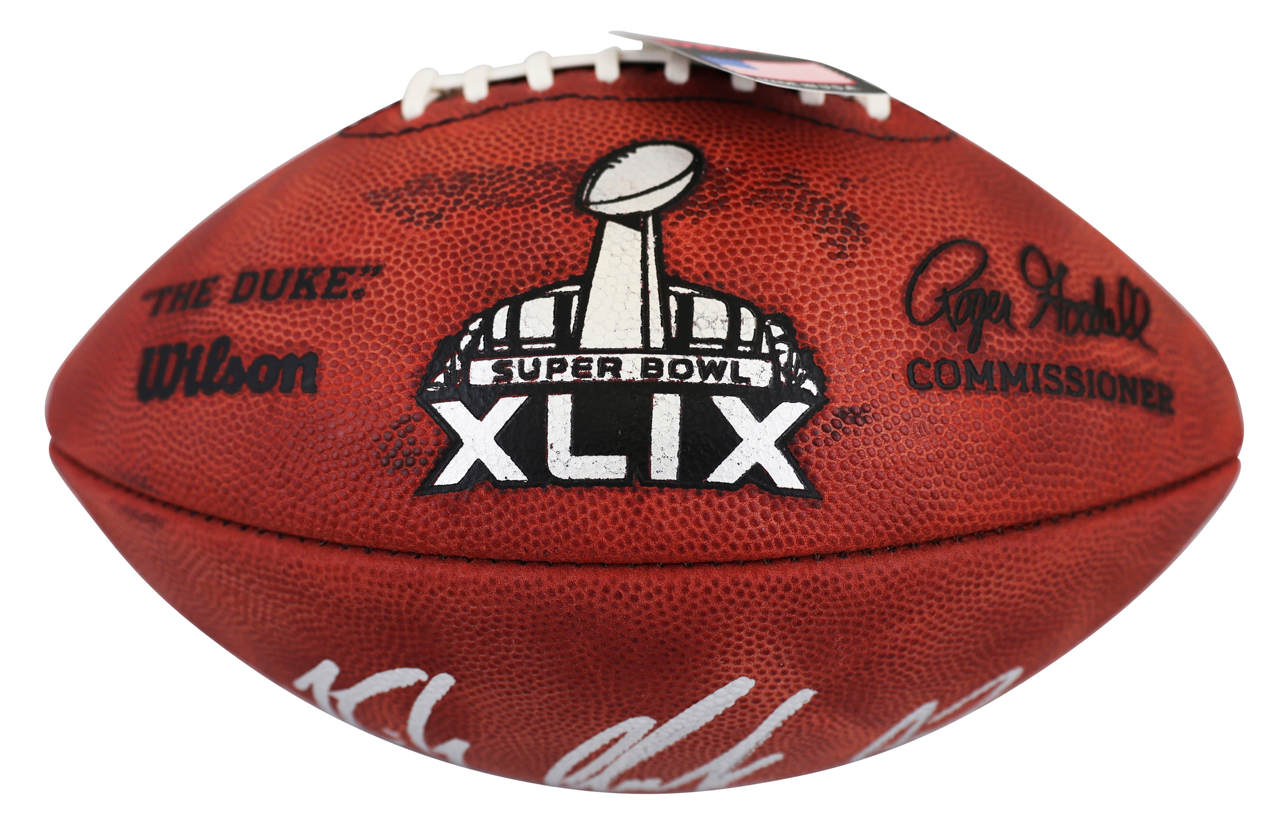 Patriots Rob Gronkowski Signed SB XLIX Logo "Duke" Football BAS Wit #4W113355