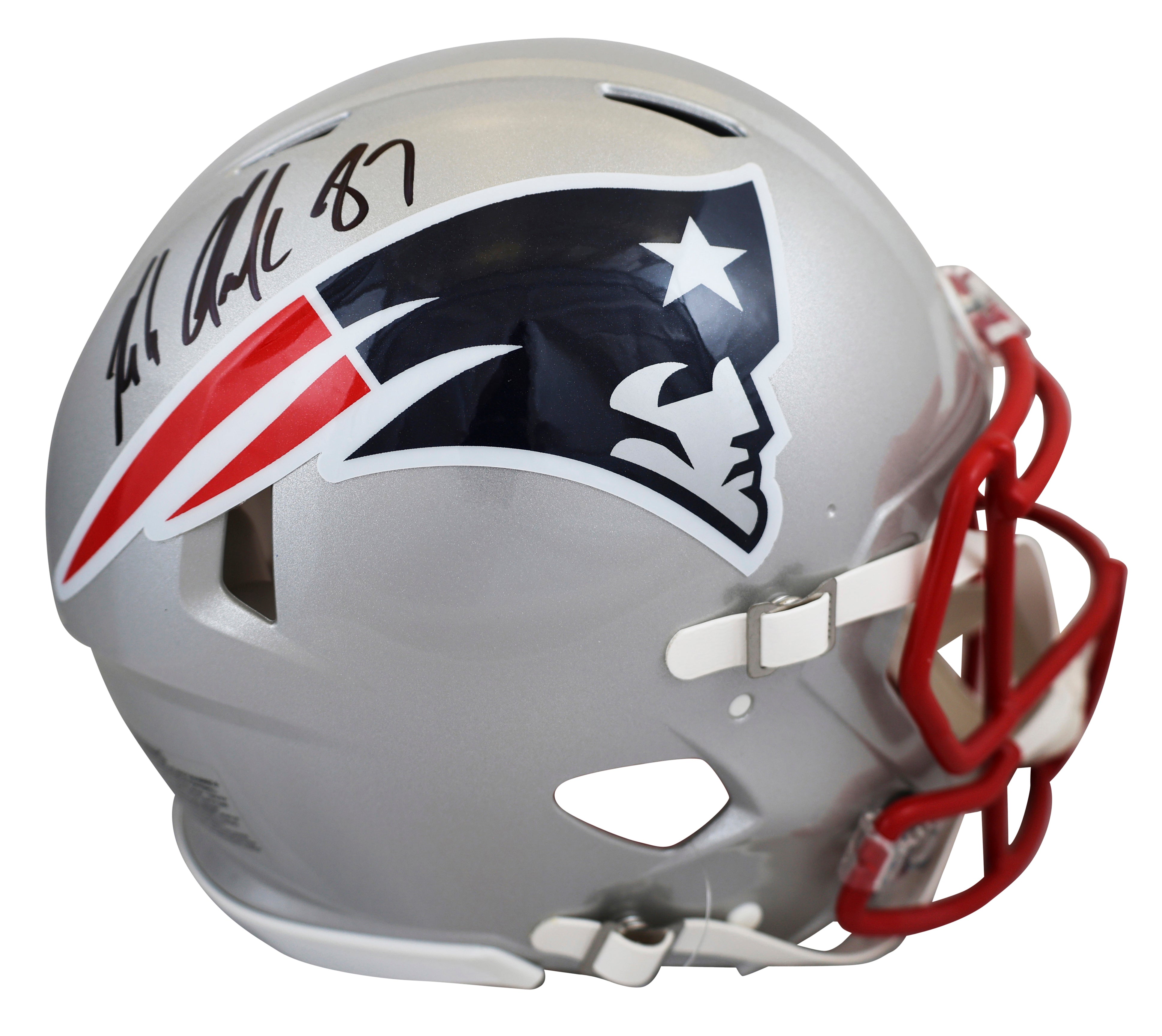 Patriots Rob Gronkowski Signed Full Size Speed Proline Helmet BAS Witnessed