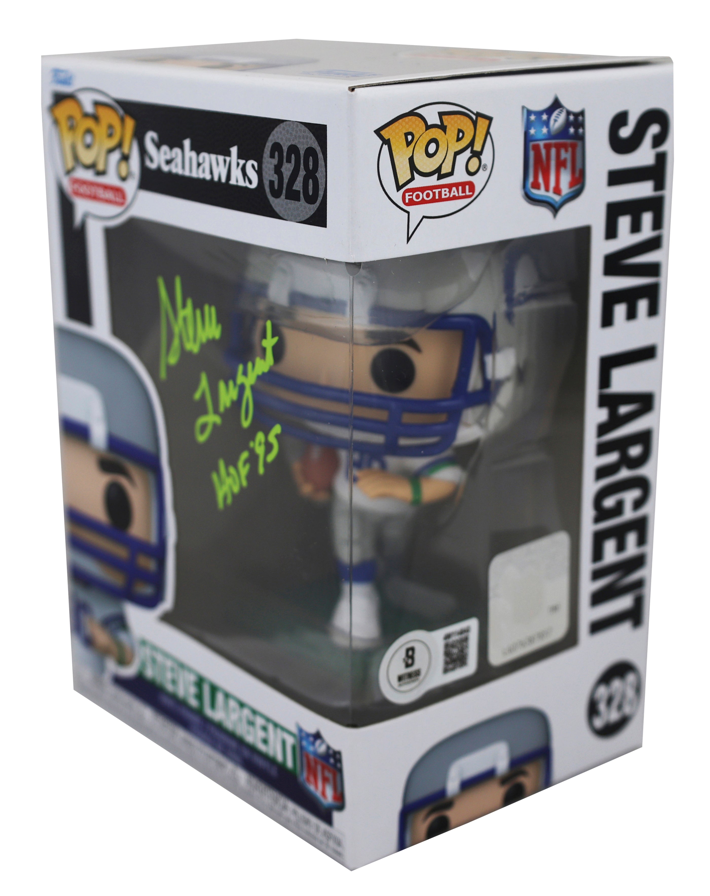 Seahawks Steve Largent "HOF 1995" Signed #86 Funko Pop Vinyl Figure BAS Witness