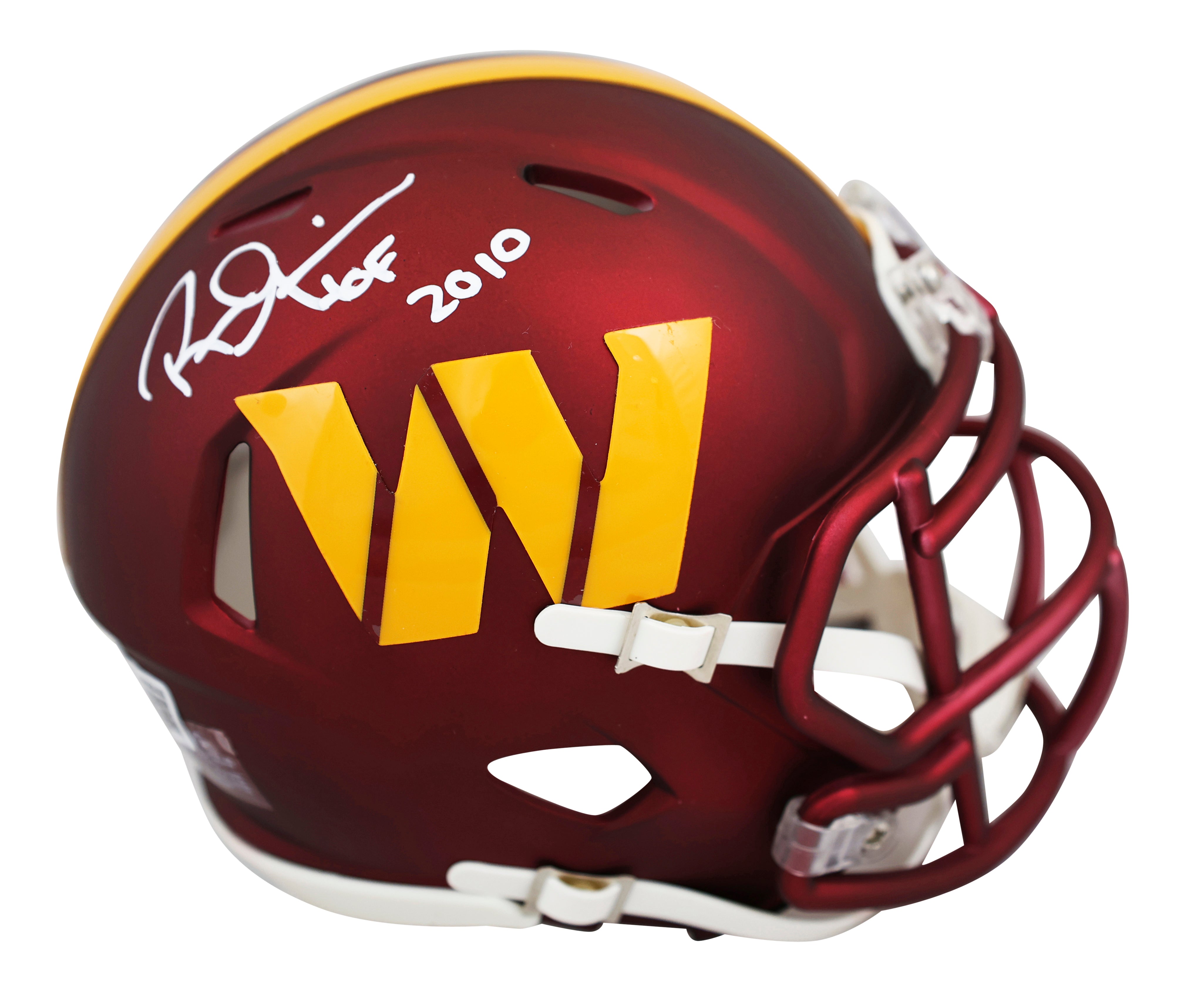 Commanders Russ Grimm "HOF 2010" Authentic Signed Speed Mini Helmet BAS Witness
