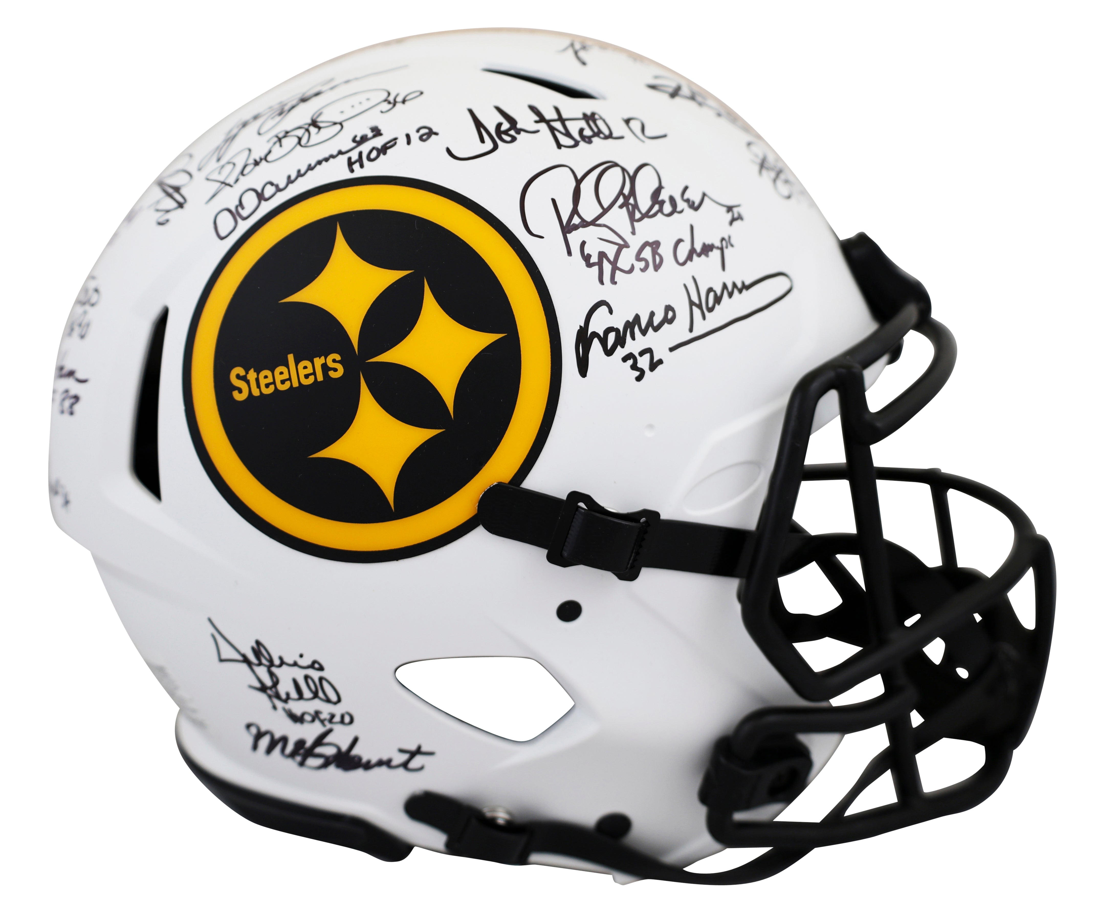 Steelers Greats (17) Signed Lunar Full Size Speed Proline Helmet W/ Case BAS