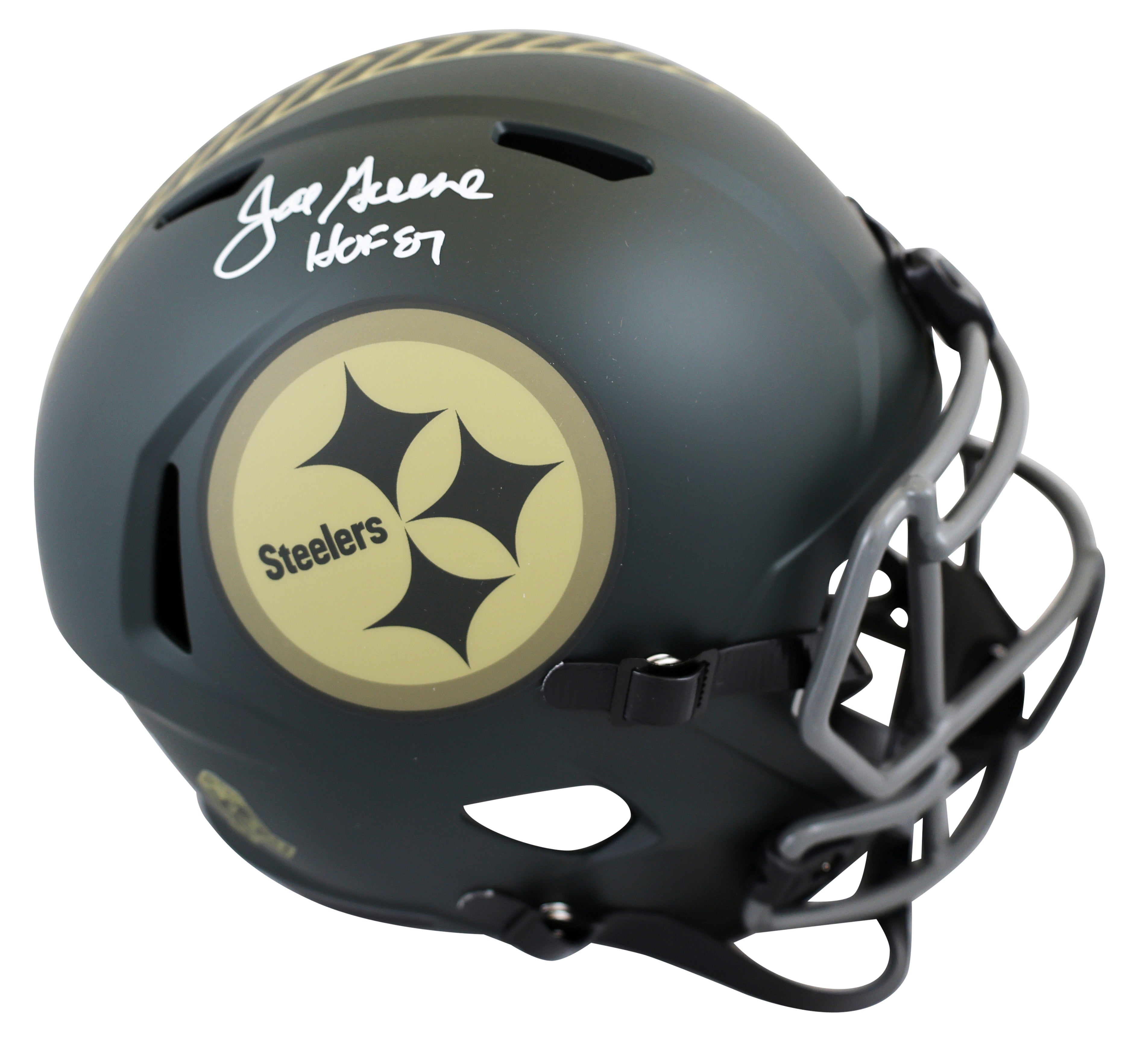 Steelers Joe Greene "HOF 87" Signed STS IV Full Size Speed Rep Helmet BAS Wit