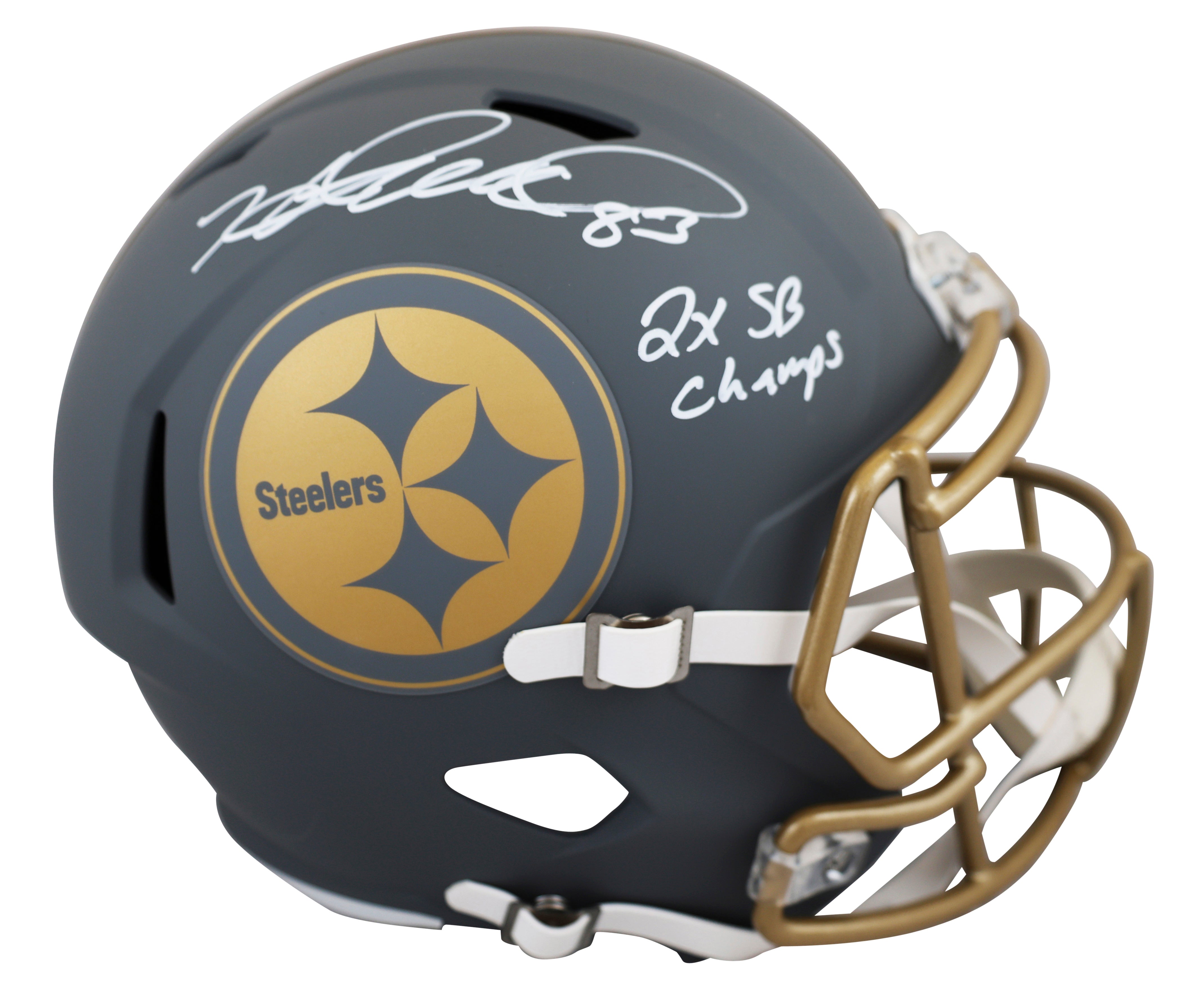 Heath Miller "2x SB Champs" Signed Slate Full Size Speed Rep Helmet W/ Case BAS