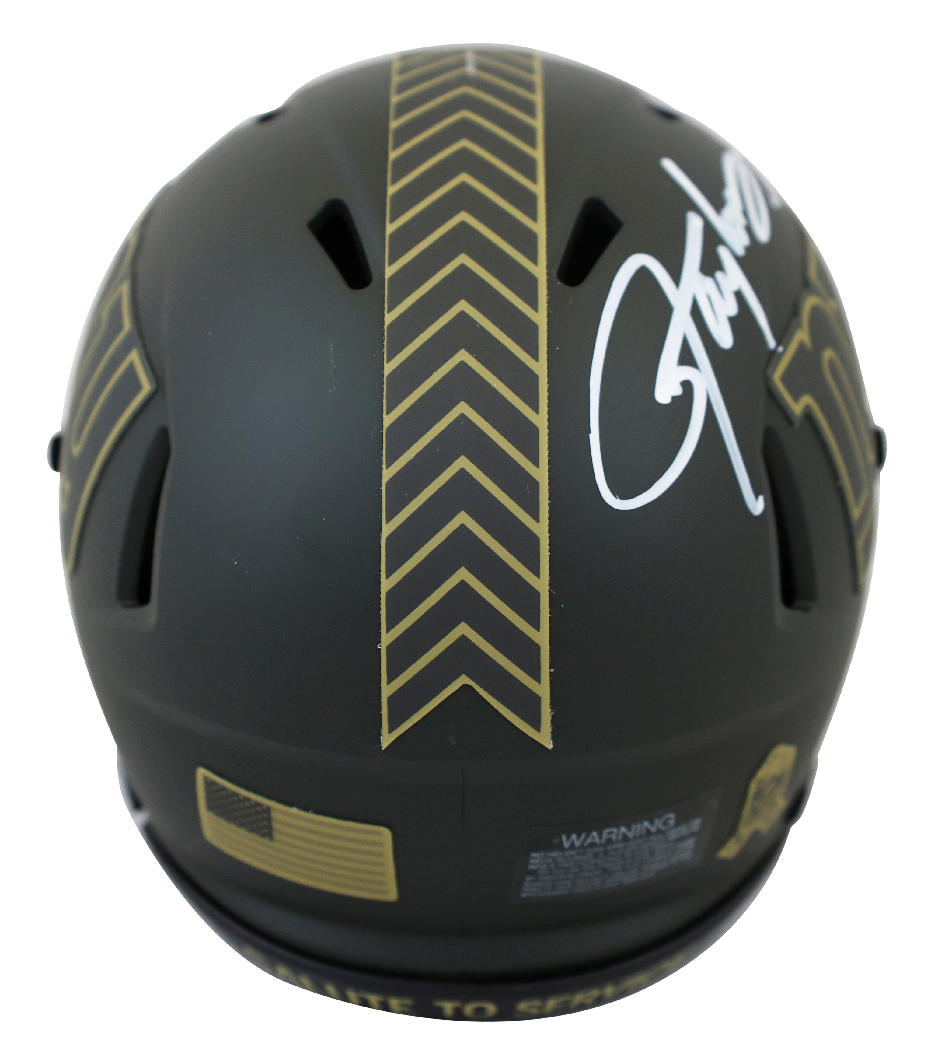 Giants Lawrence Taylor Signed Salute to Service IV Speed Mini Helmet BAS Witness