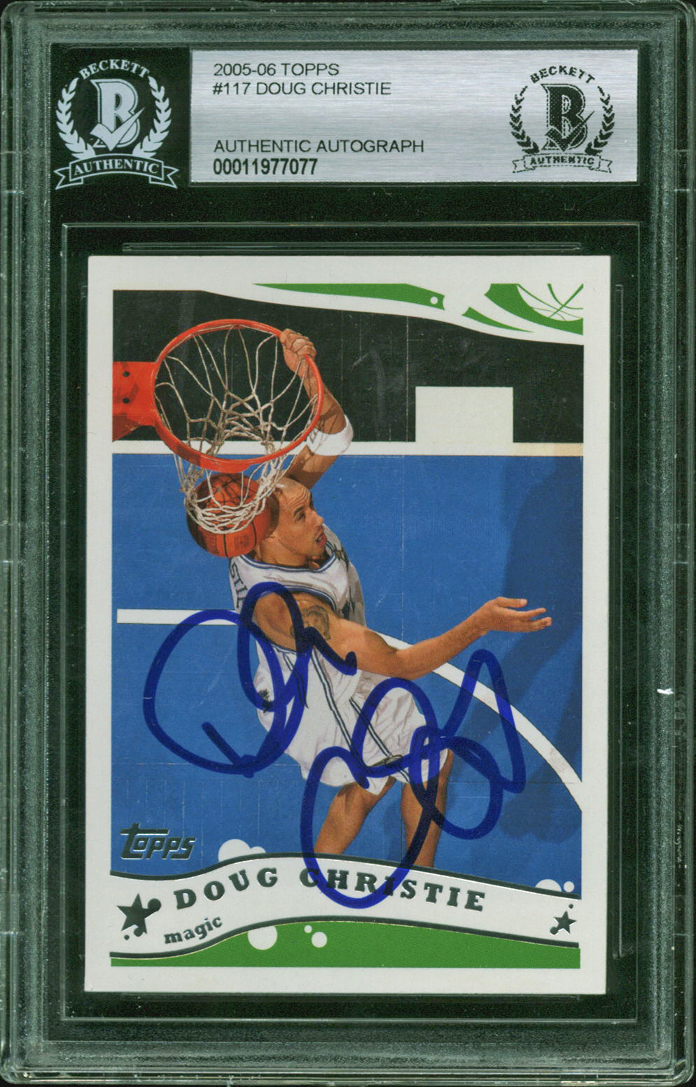 Kings Doug Christie Authentic Signed 2005 Topps #117 Auto Card BAS Slabbed