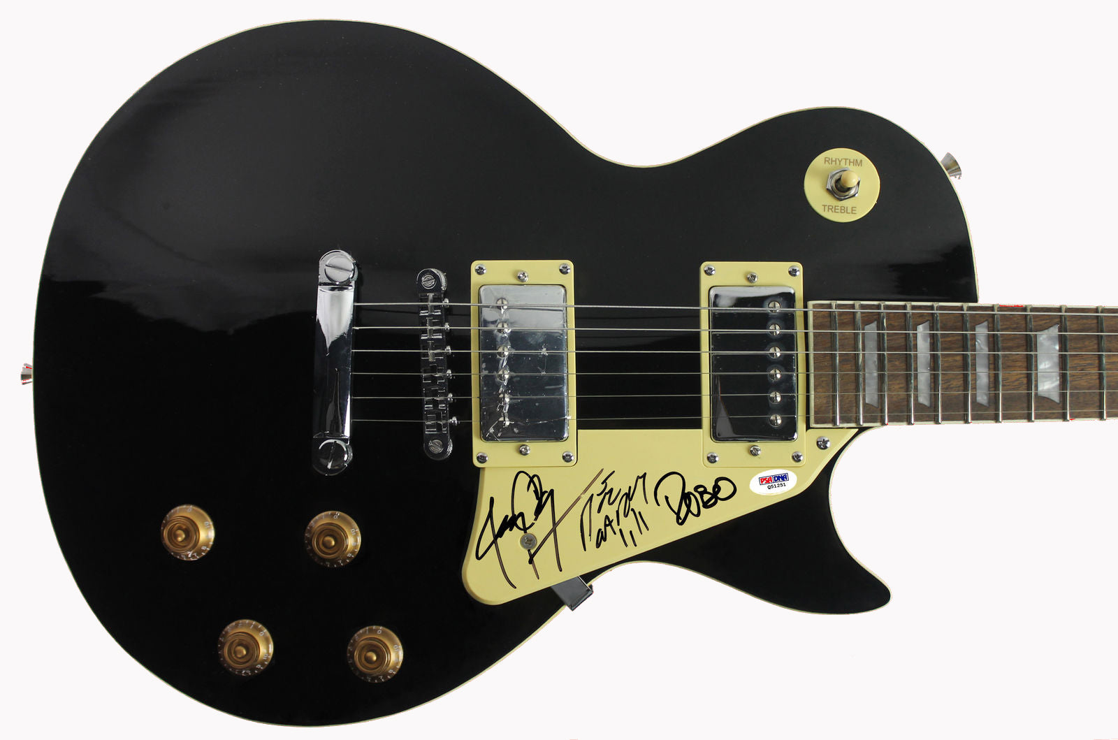 Misfits (3) Jerry Only, Dez Cadena & Robo Authentic Signed Guitar PSA #Q51251