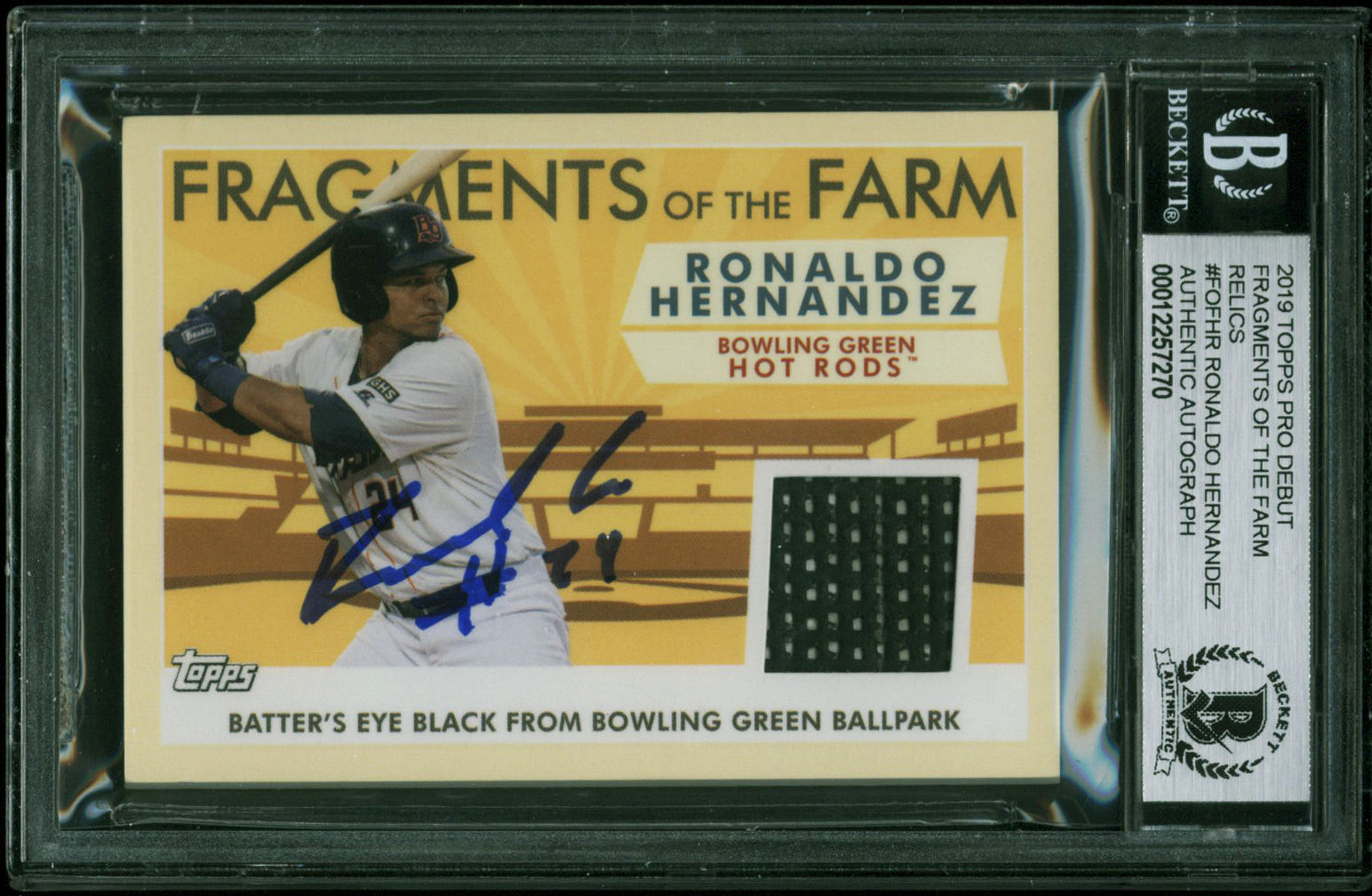 Rays Ronaldo Hernandez Signed 2019 Topps Pro Debut #FOFHR RC Card BAS Slabbed