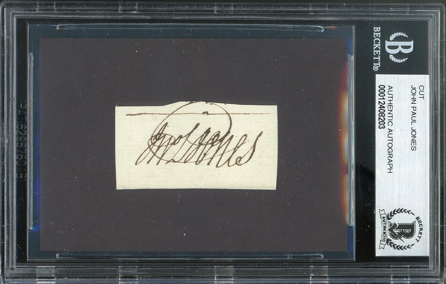 John Paul Jones Authentic Signed 1x1.8 Cut Signature Autographed BAS Slabbed