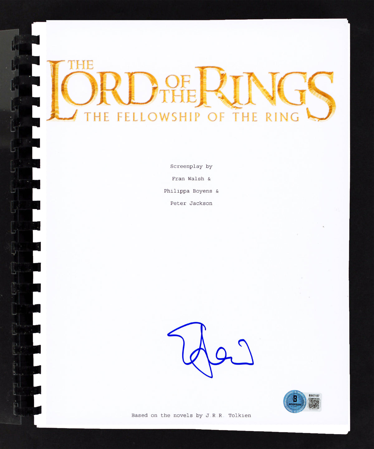 Elijah Wood The Fellowship of the Ring Signed Movie Script BAS #BX47107