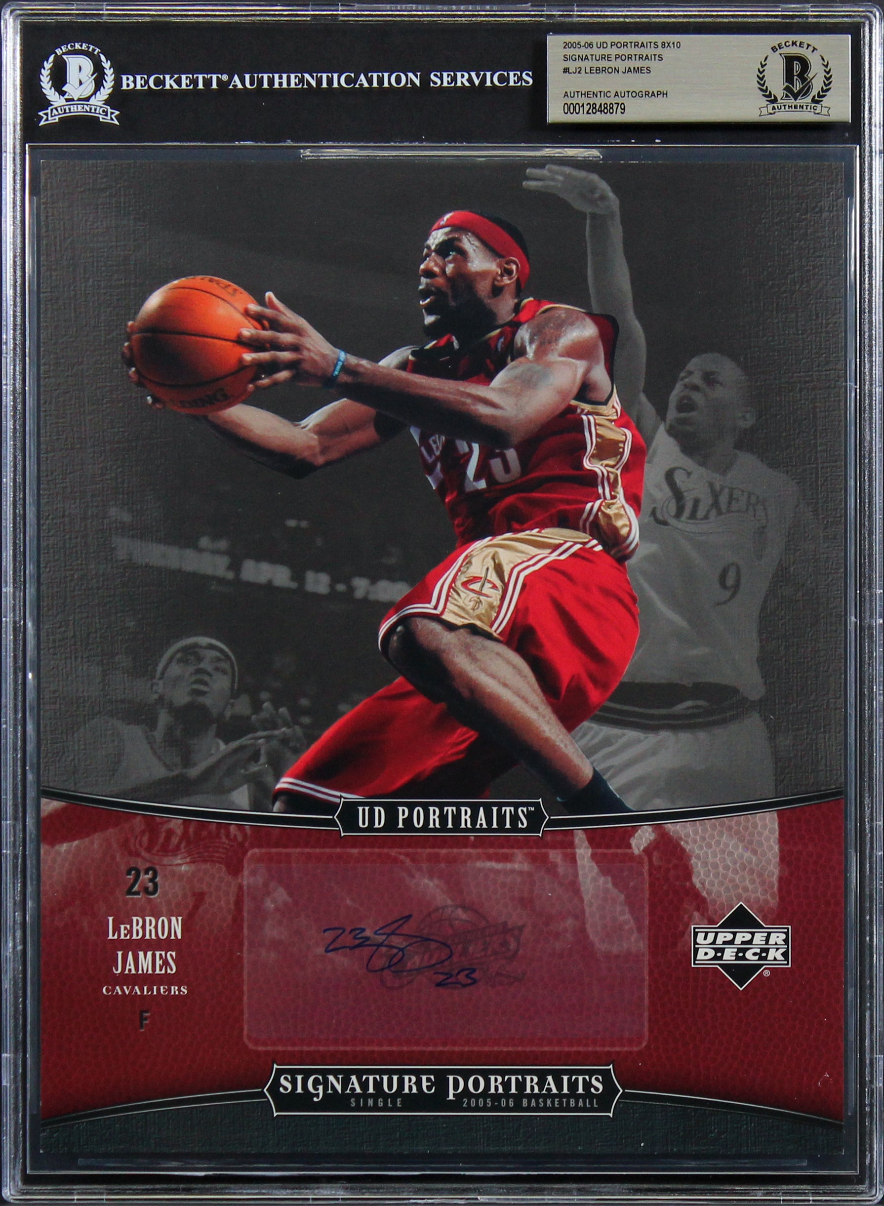 LeBron James Signed 2005 UD 8x10 Signature Portraits #LJ2 Card Auto 10! BAS Slab