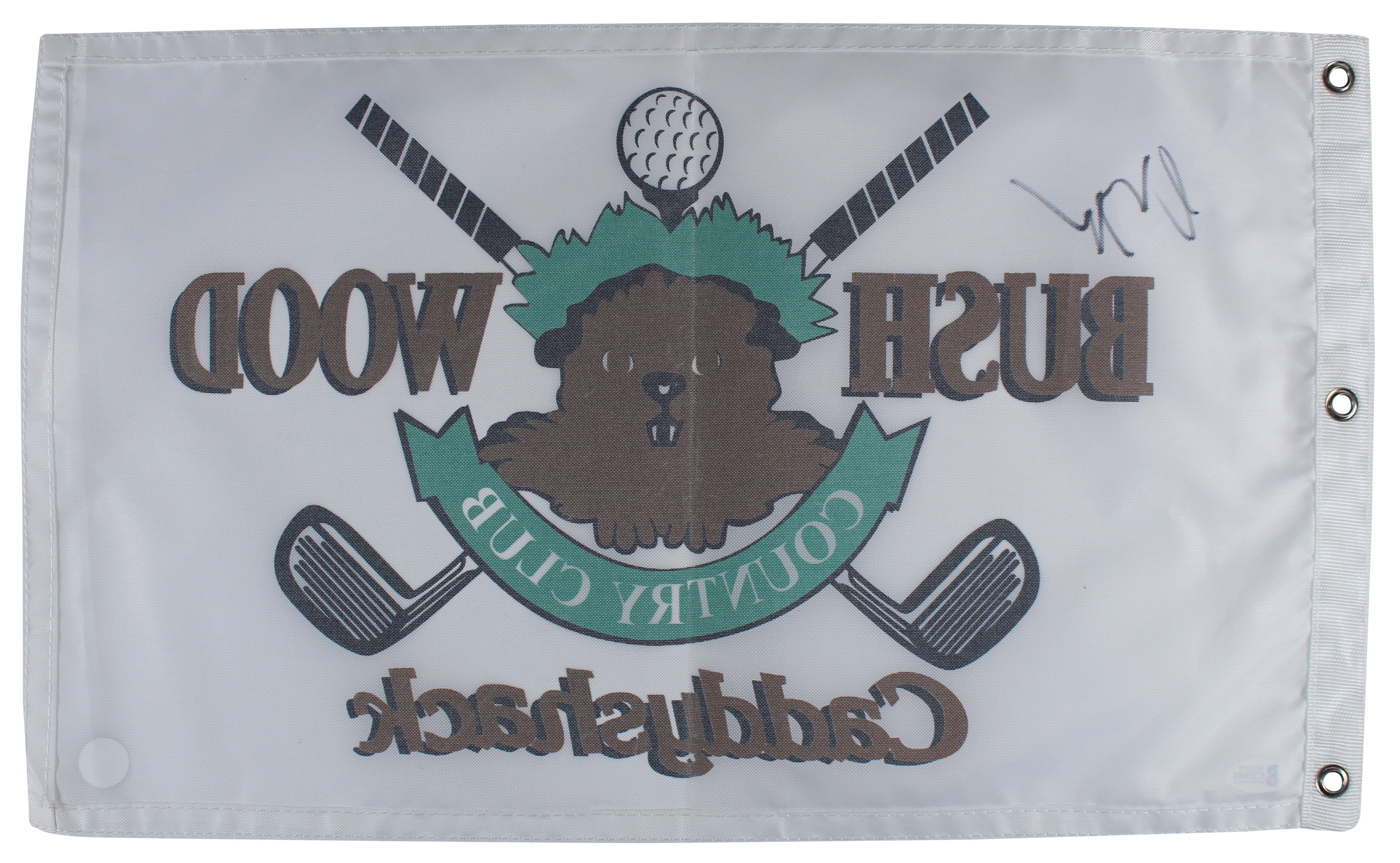 Chevy Chase Caddyshack Authentic Signed Bushwood Country Club Flag BAS #C20001