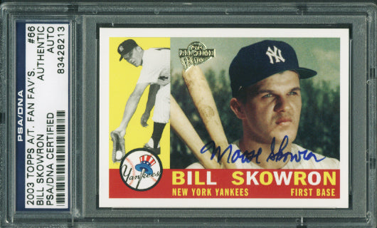 Yankees Moose Skowron Authentic Signed Card 2003 Topps #66 PSA/DNA Slabbed