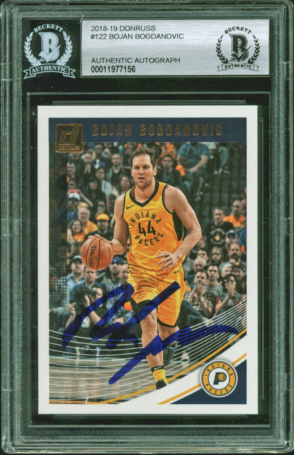 Pacers Bojan Bogdanovic Authentic Signed 2018 Donruss #122 Auto Card BAS Slabbed