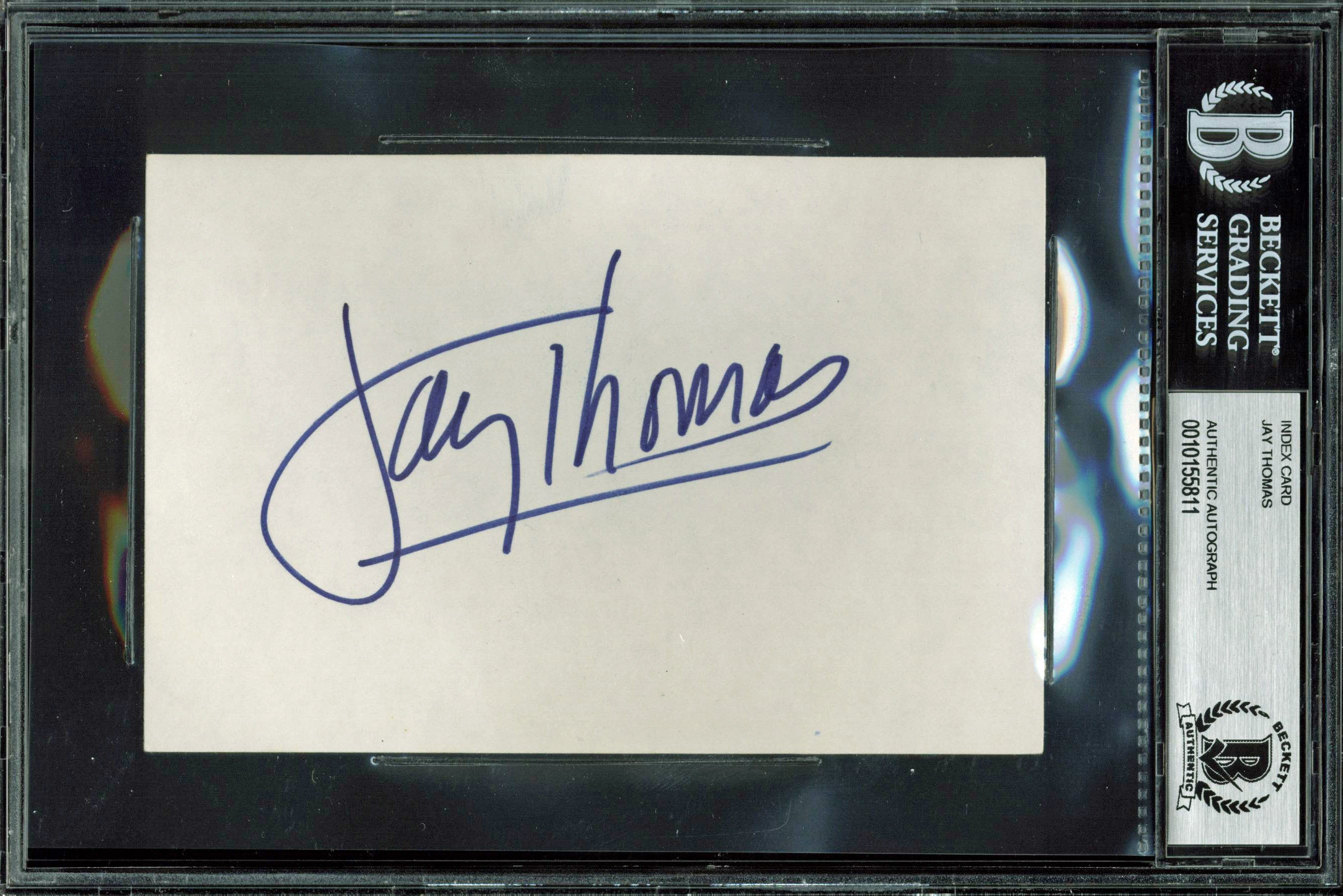 Jay Thomas Mork & Mindy Authentic Signed 4x6 Index Card Autographed BAS Slabbed