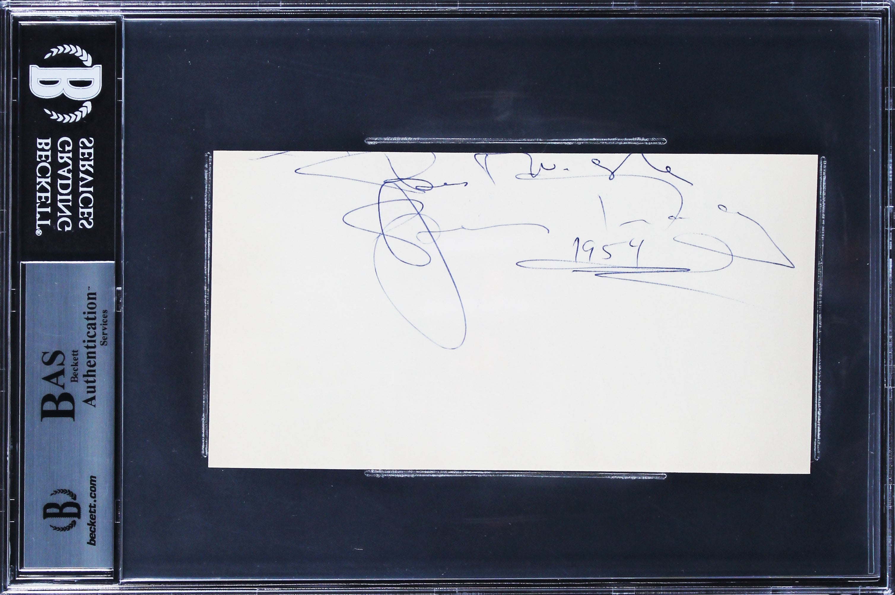 Walt Disney My Best Authentic Signed 3.75x5.6 Cut Signature BAS Slabbed