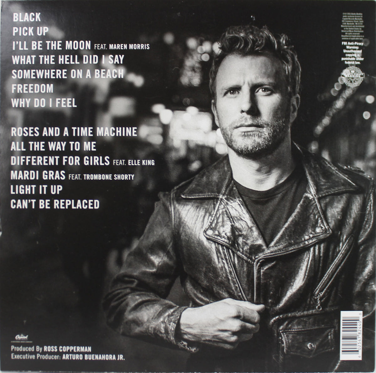 Dierks Bentley Signed Black Album Cover W/ Vinyl Autographed BAS #B62861