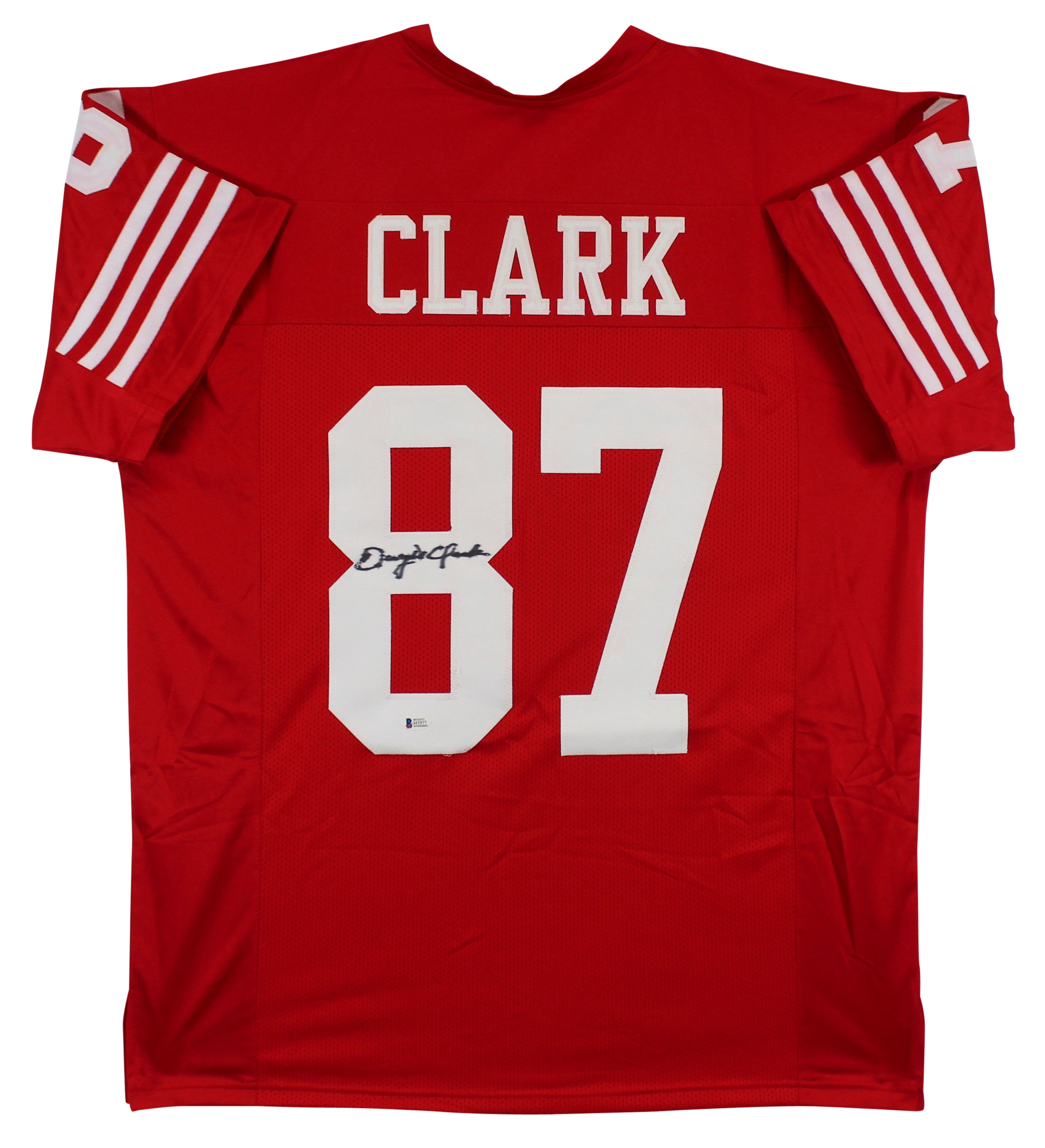 Dwight Clark Authentic Signed Red Pro Style Jersey BAS Witnessed #J45977