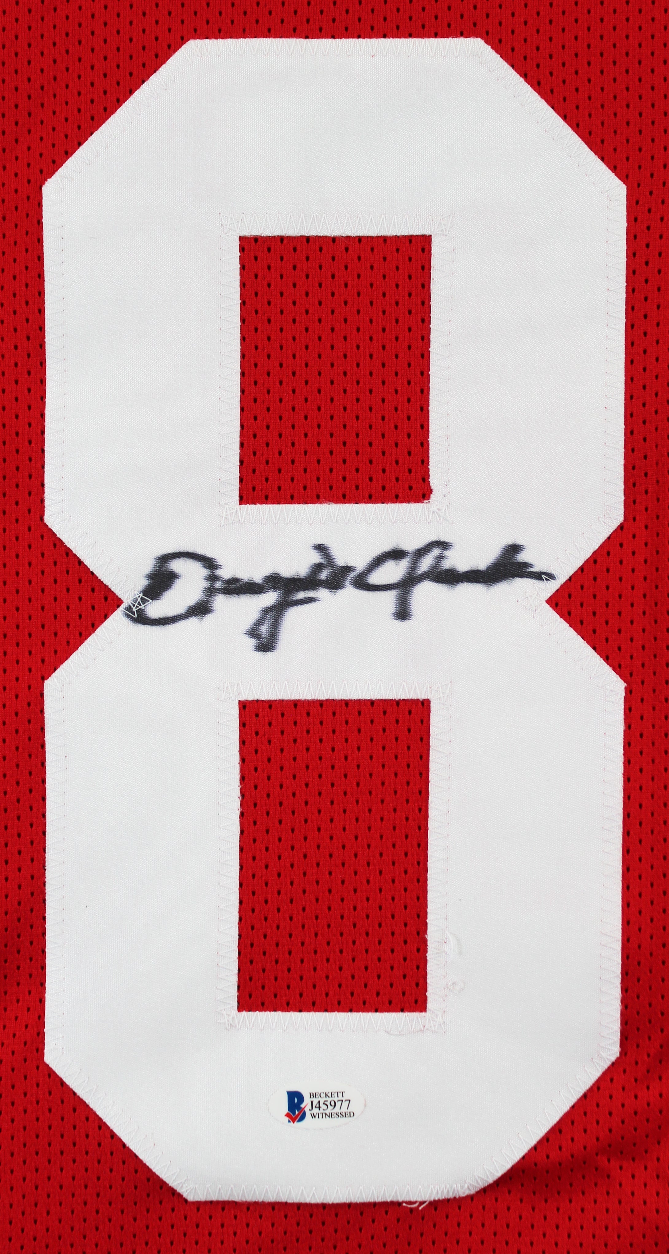 Dwight Clark Authentic Signed Red Pro Style Jersey BAS Witnessed #J45977