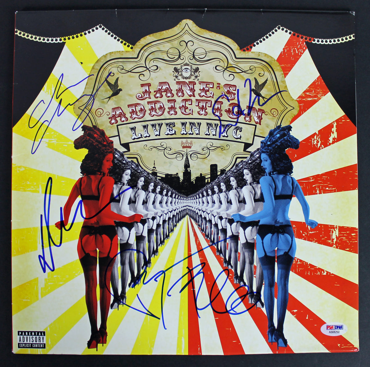 Jane's Addiction -Farrell, Navarro +2 Signed Live In NYC Album Cover PSA AB08250