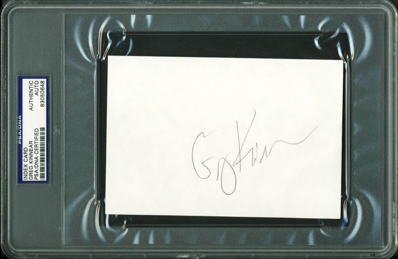 Greg Kinnear Authentic Signed 4X6 Index Card Autographed PSA/DNA Slabbed