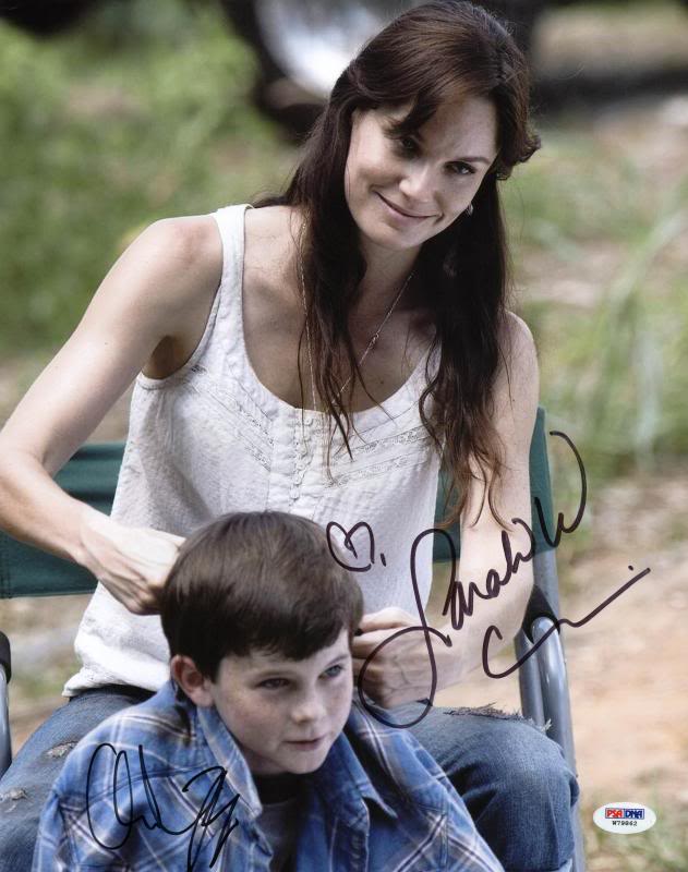 Sarah Wayne Callies & Chandler Riggs Walking Dead Signed 11X14 Photo PSA #W79862