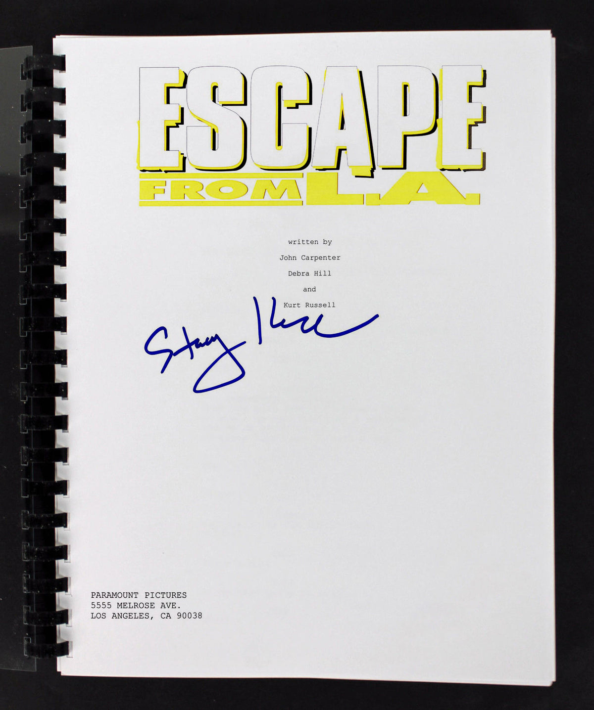 Stacy Keach Authentic Signed Escape From L.A Movie Script BAS #F84480