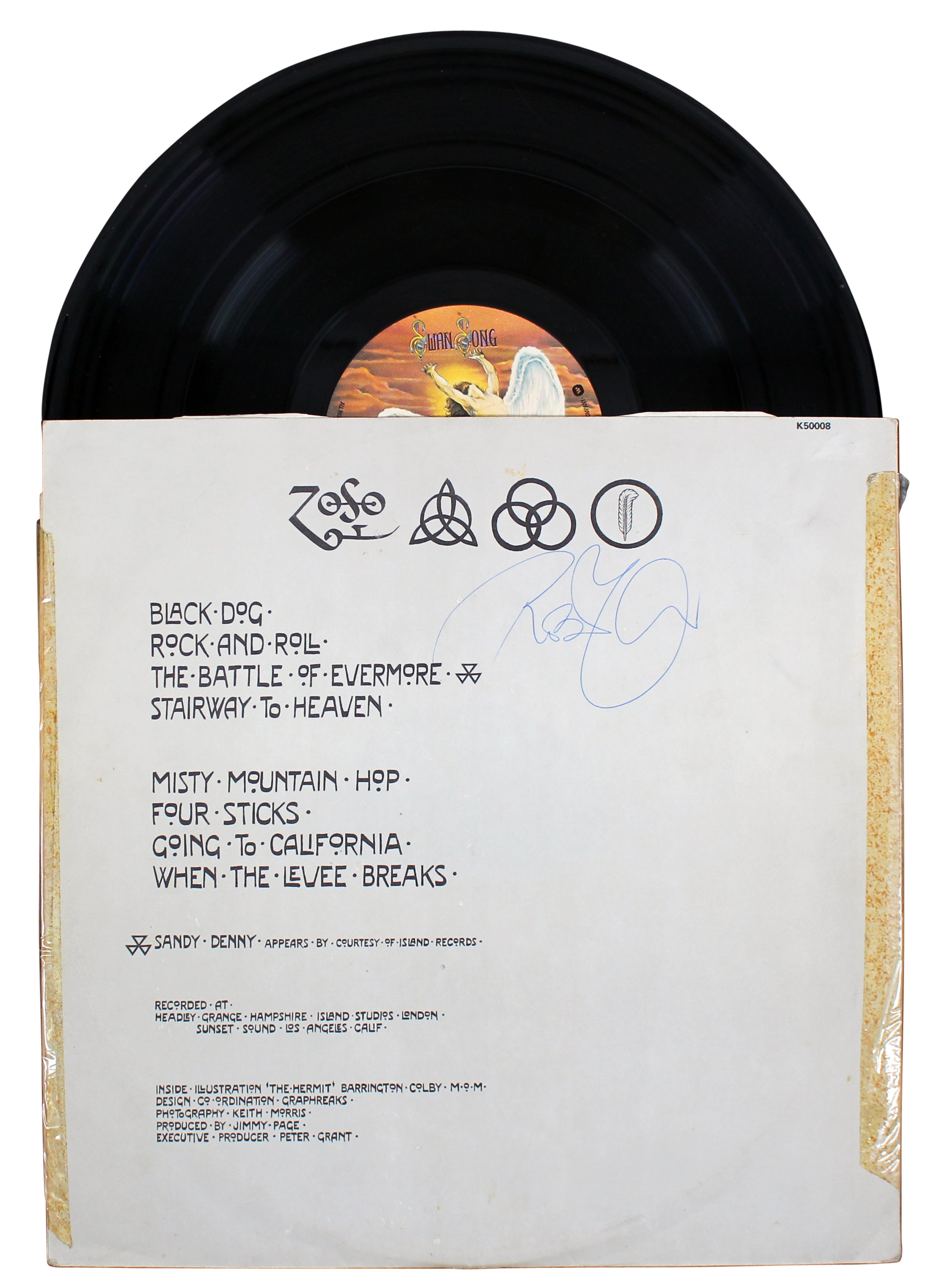 Robert Plant Led Zeppelin Authentic Signed IV Album Sleeve JSA #BB88658