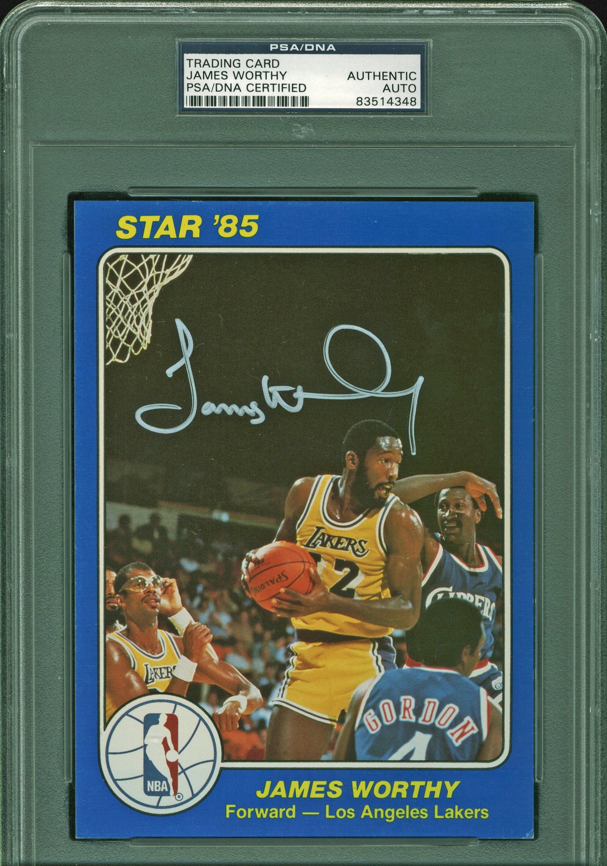 Lakers James Worthy Signed 1985 5x7 Star Auto Card PSA/DNA Slabbed #83514348