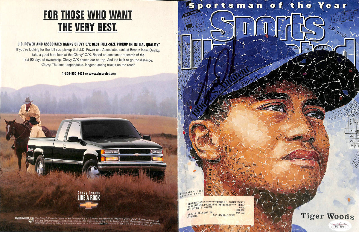 Tiger Woods Authentic Signed 1996 Sports Illustrated Magazine Cover JSA #B91399