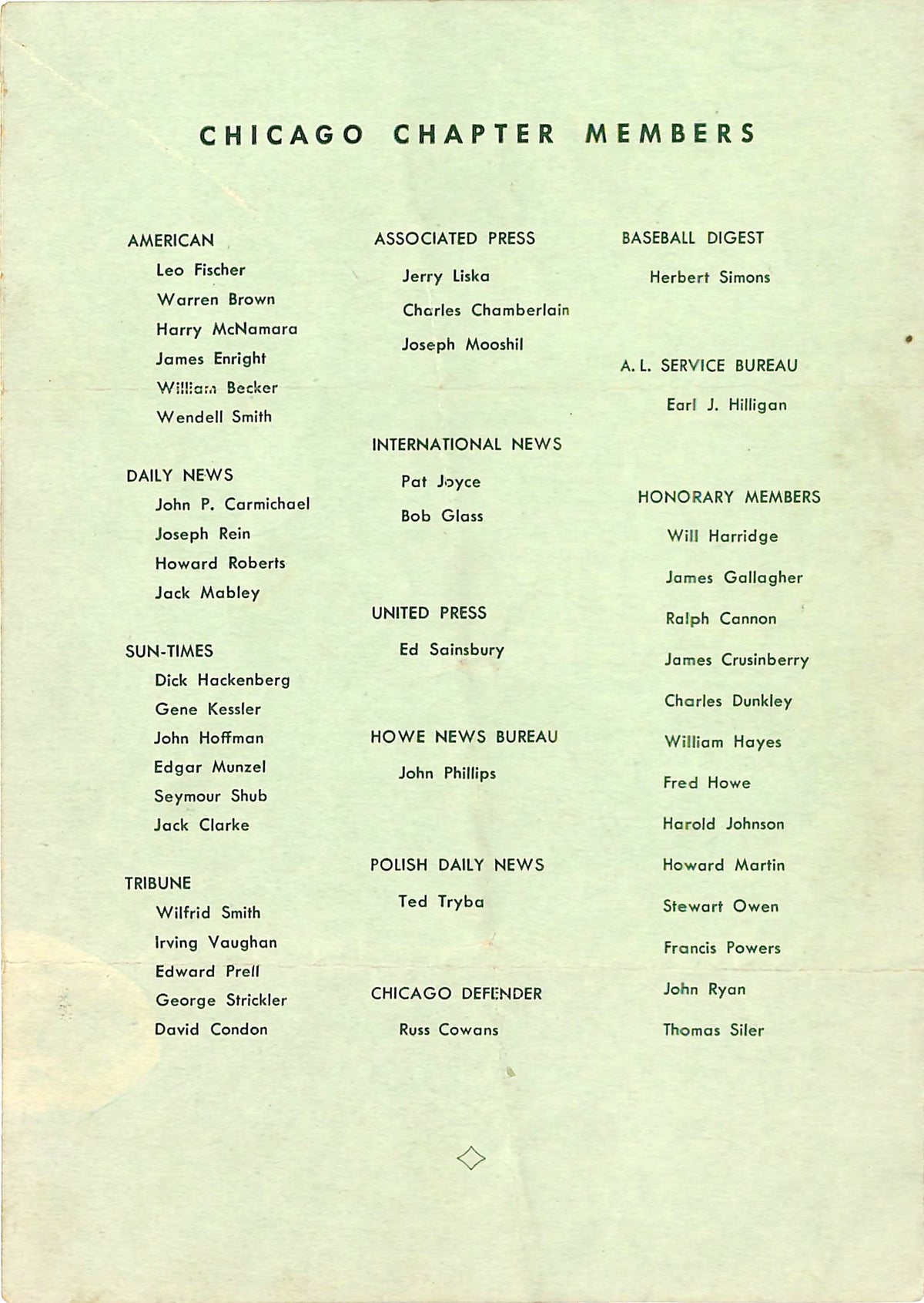 Yankees Mickey Mantle Signed Chicago Chapter BWAA Dinner Program JSA #Z42983