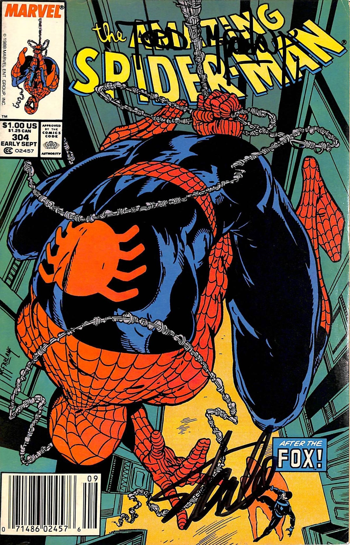 Stan Lee & Todd McFarlane Signed The Amazing Spider-Man #304 Comic BAS #E35335