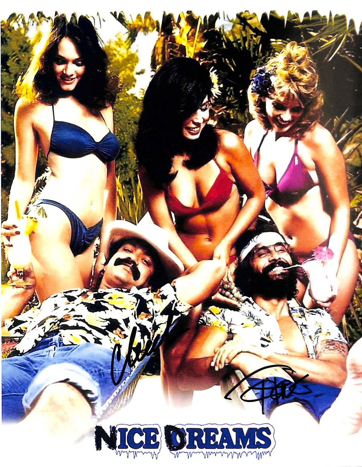 Cheech Marin & Tommy Chong Nice Dreams Authentic Signed 8x10 Photo BAS #F09189