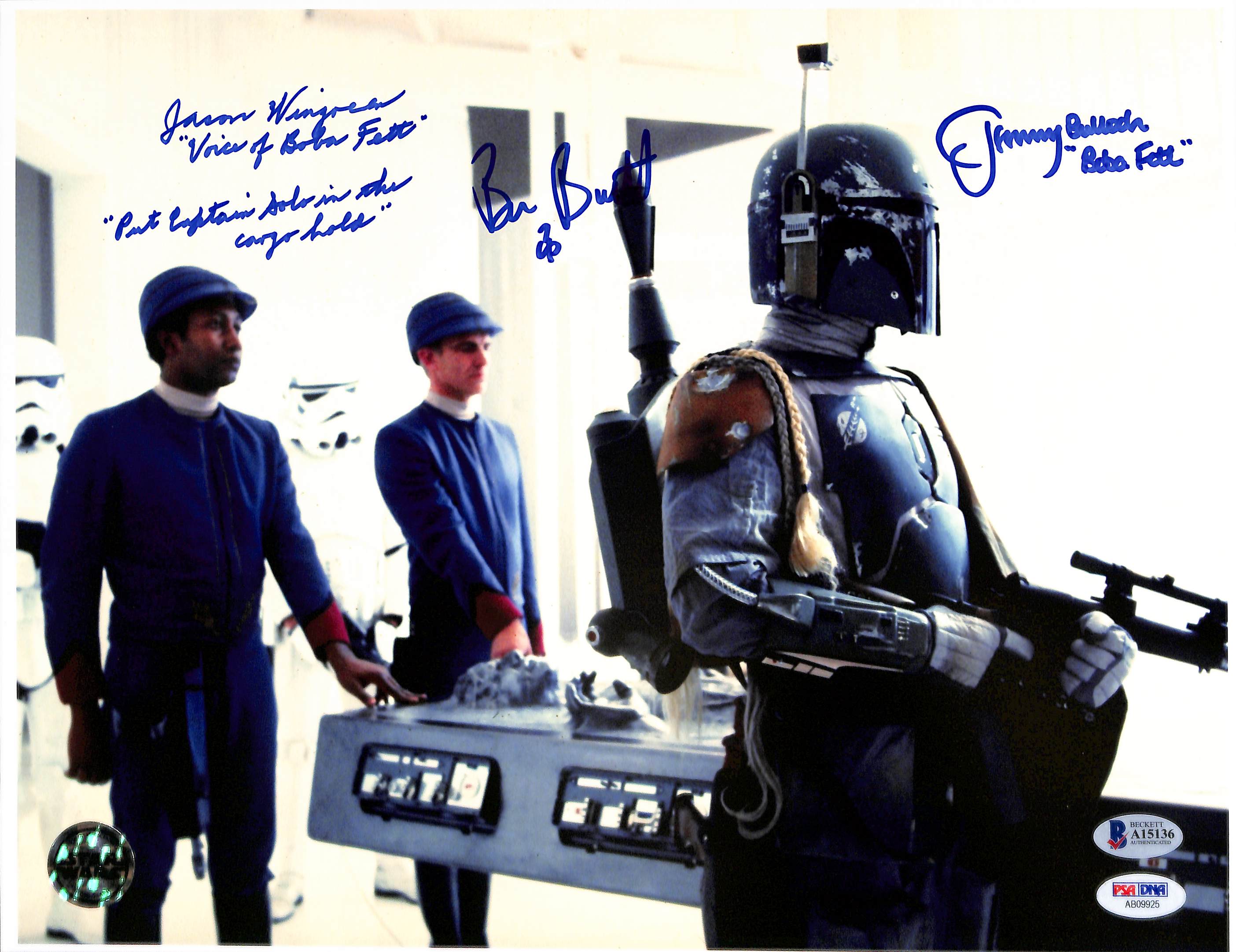 Star Wars (3) Wingreen, Bullock & Burtt Authentic Signed 11x14 Photo BAS #A15136