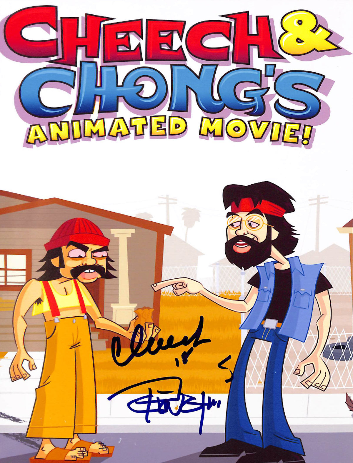 Cheech Marin & Tommy Chong Animated Movie Authentic Signed 8x10 Photo BAS E85511