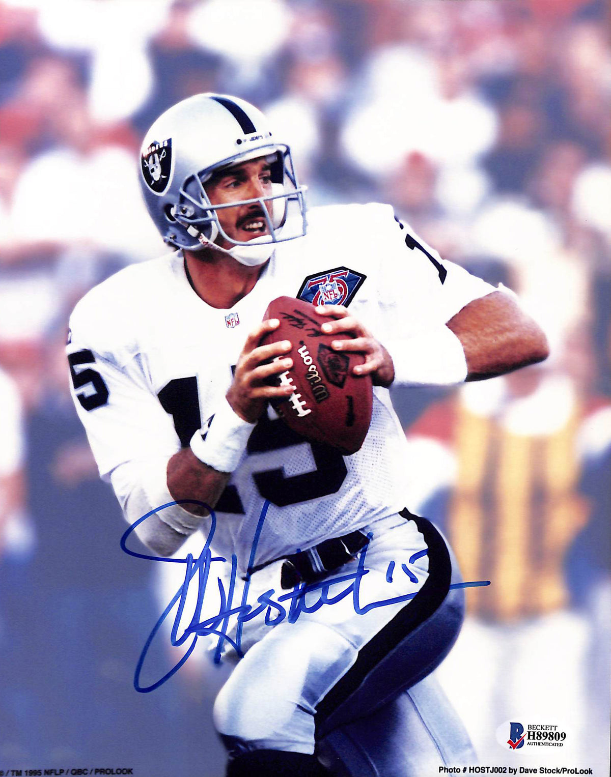 Raiders Jeff Hostetler Authentic Signed 8x10 Photo Autographed BAS 3