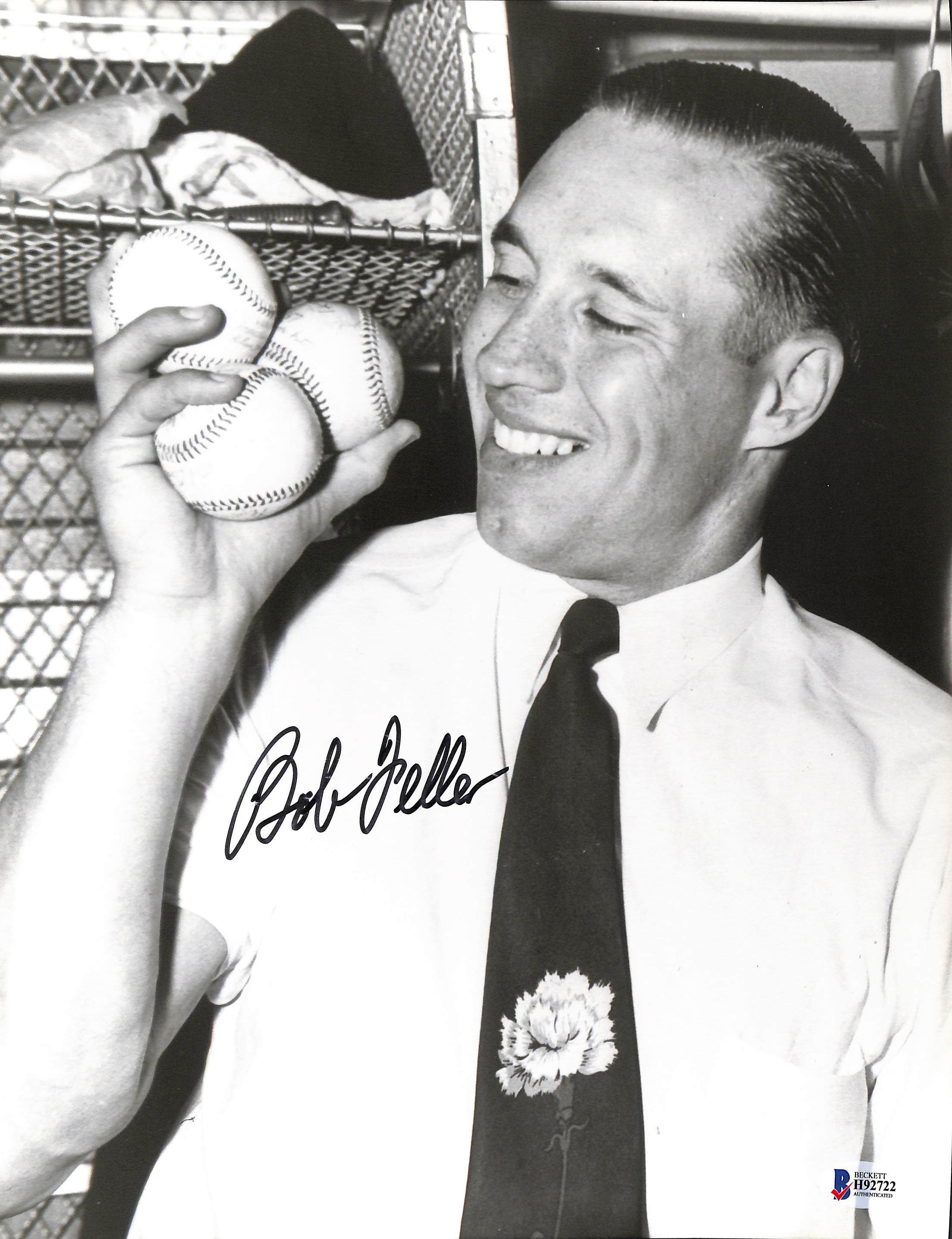 Indians Bob Feller Authentic Signed 11x14 Photo Autographed BAS #H92722