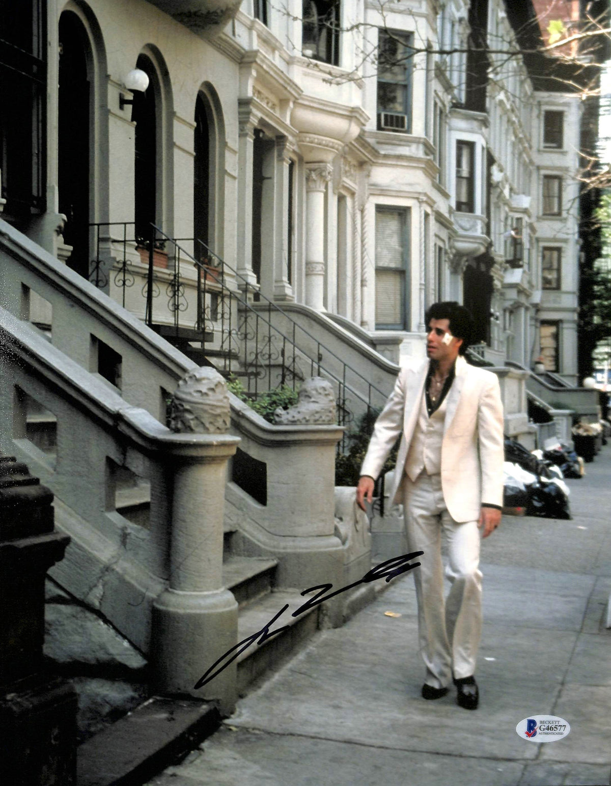 John Travolta Saturday Night Fever Authentic Signed 11x14 Photo BAS #G46577