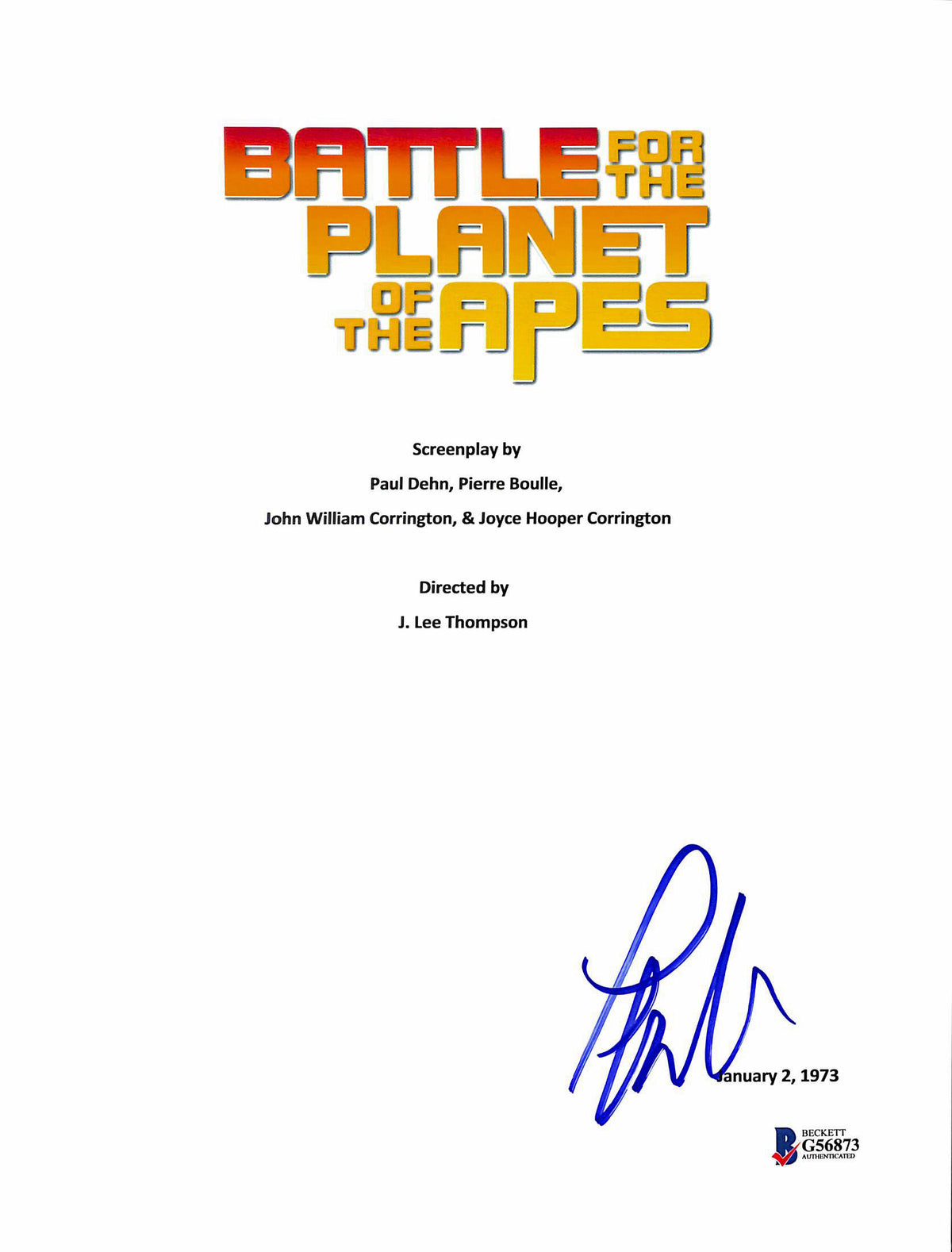 Paul Williams Signed Battle For Planet Of Apes Movie Script Cover BAS #G56873