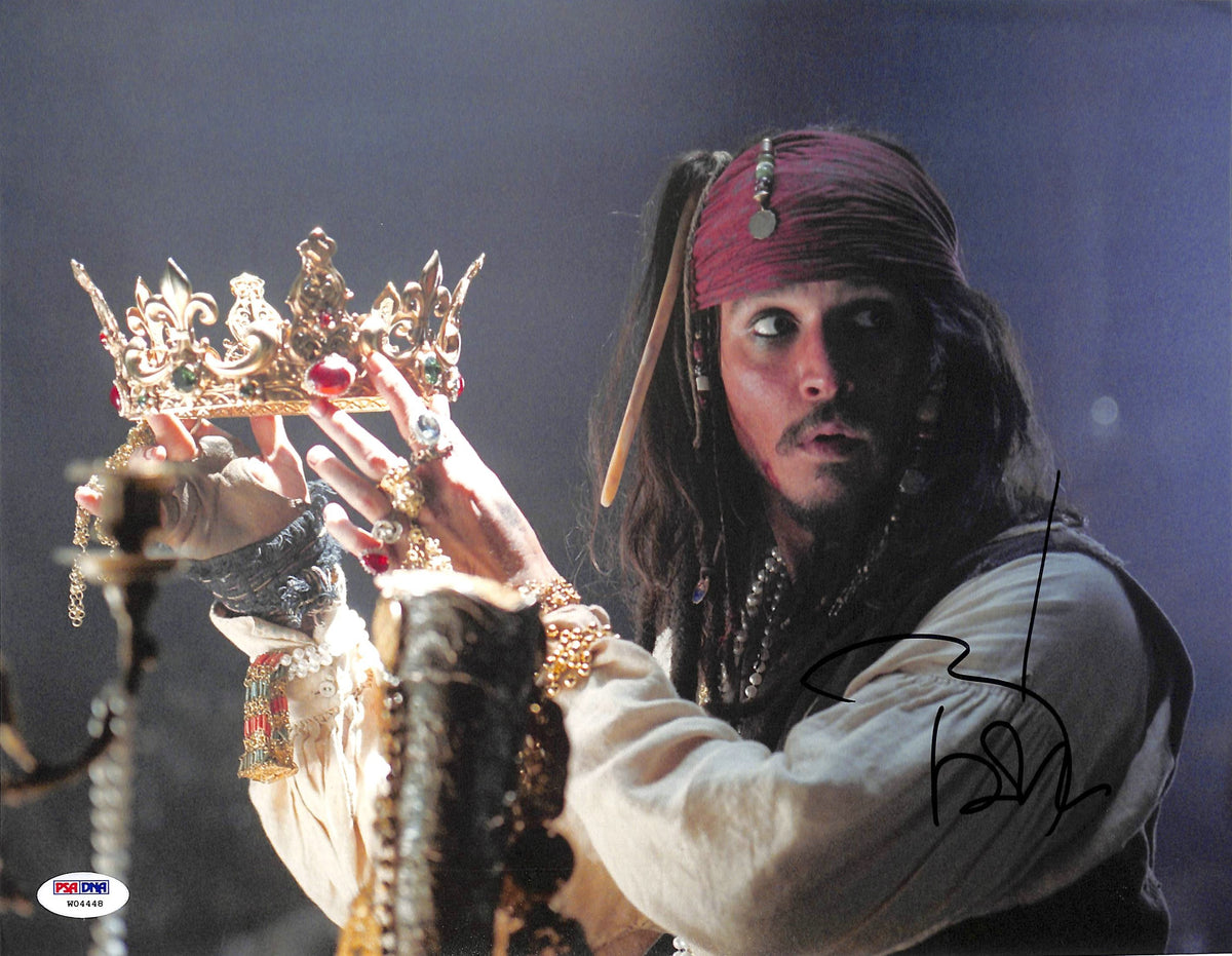 Johnny Depp Pirates Of The Caribbean Signed 11x14 Graded 10! Photo PSA #W04448