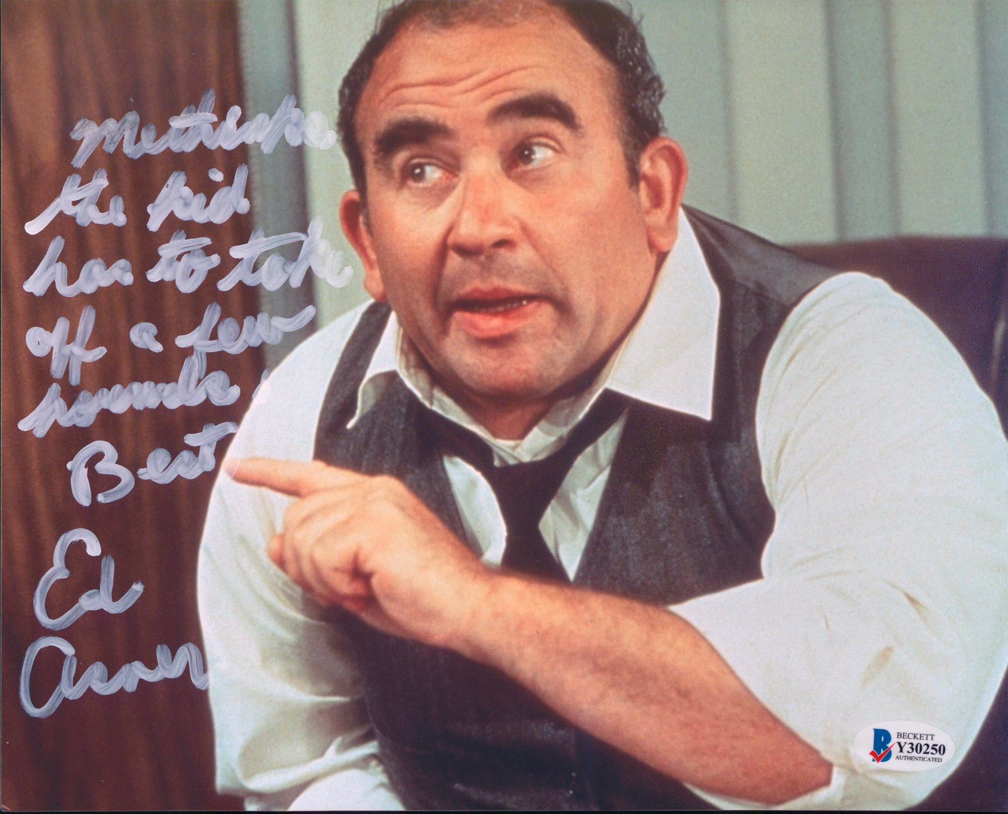 Ed Asner Lou Grant Authentic Signed 8x10 Photo Autographed BAS #Y30250