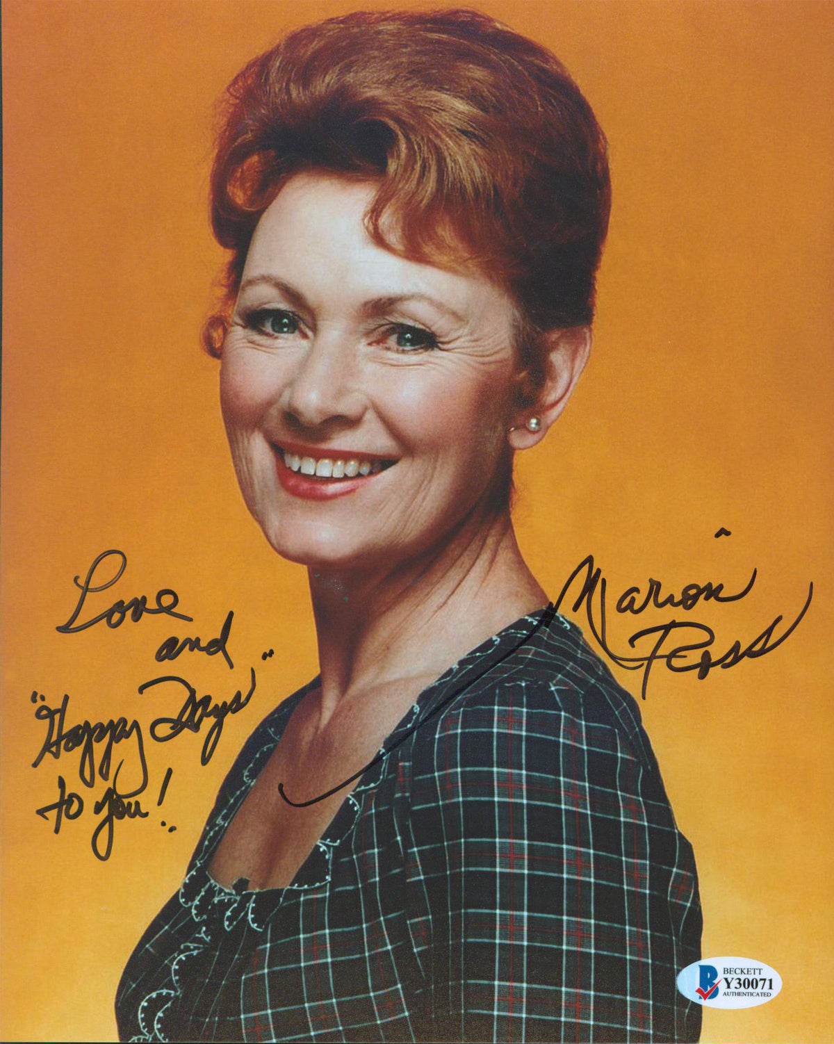 Marion Ross "Love & Happy Days To You" Authentic Signed 8x10 Photo BAS #Y30071