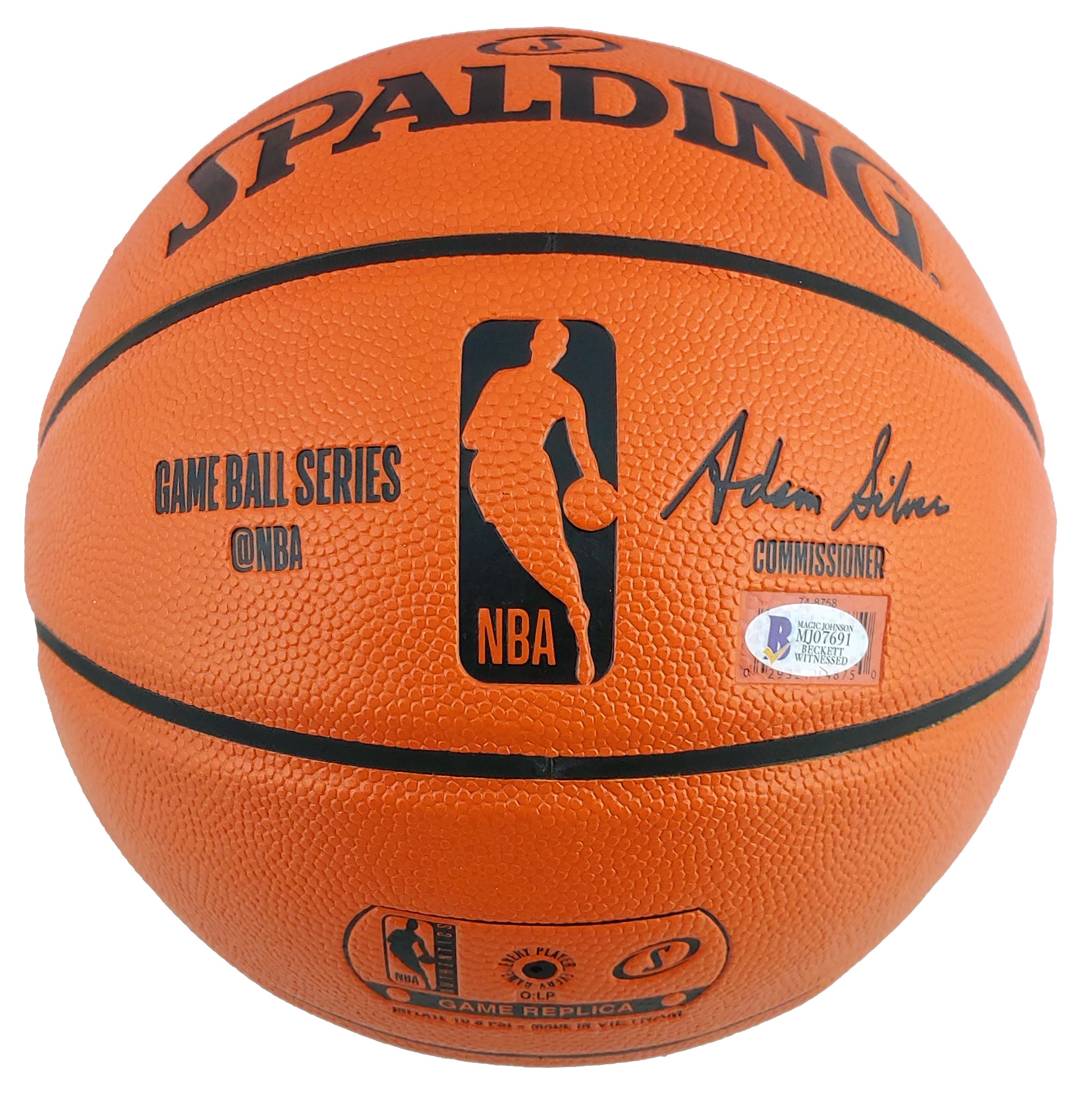 Lakers Magic Johnson Authentic Signed Lakers Logo Basketball BAS Witnessed