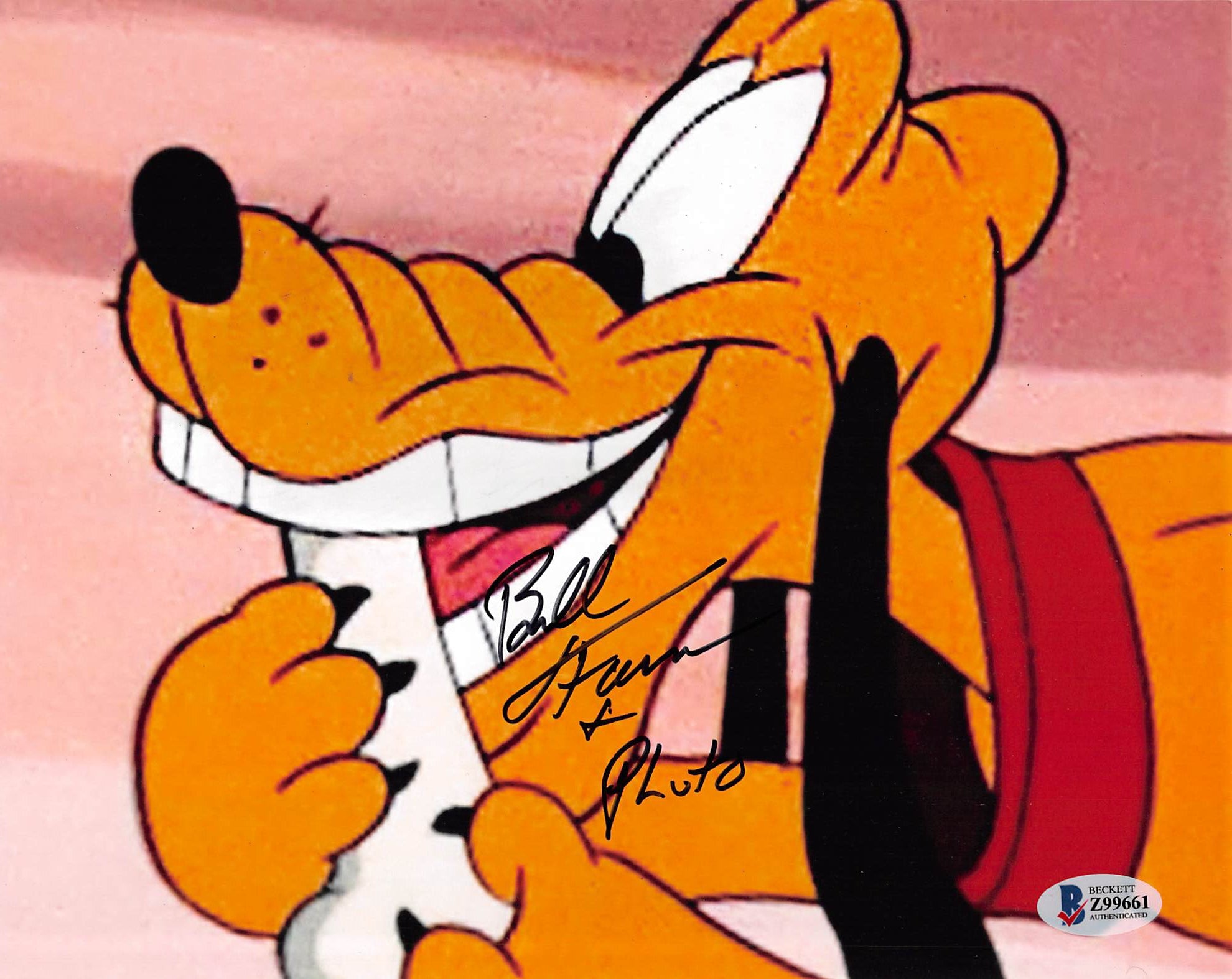 Bill Farmer Disney Pluto Authentic Signed 8x10 Photo Autographed BAS #Z99661