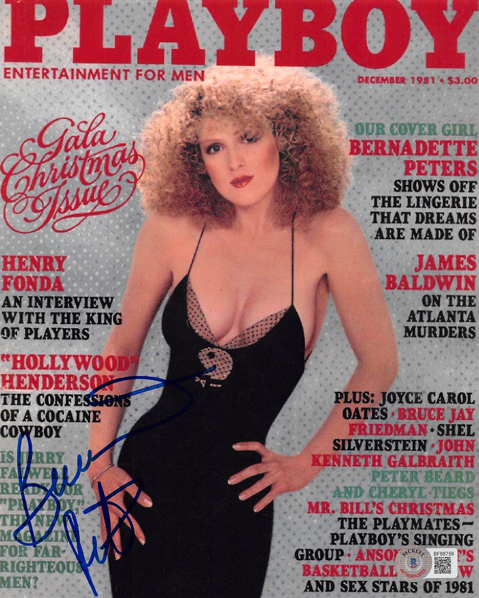 Bernadette Peters Playboy Authentic Signed 8x10 Sexy Photo BAS #BF88756